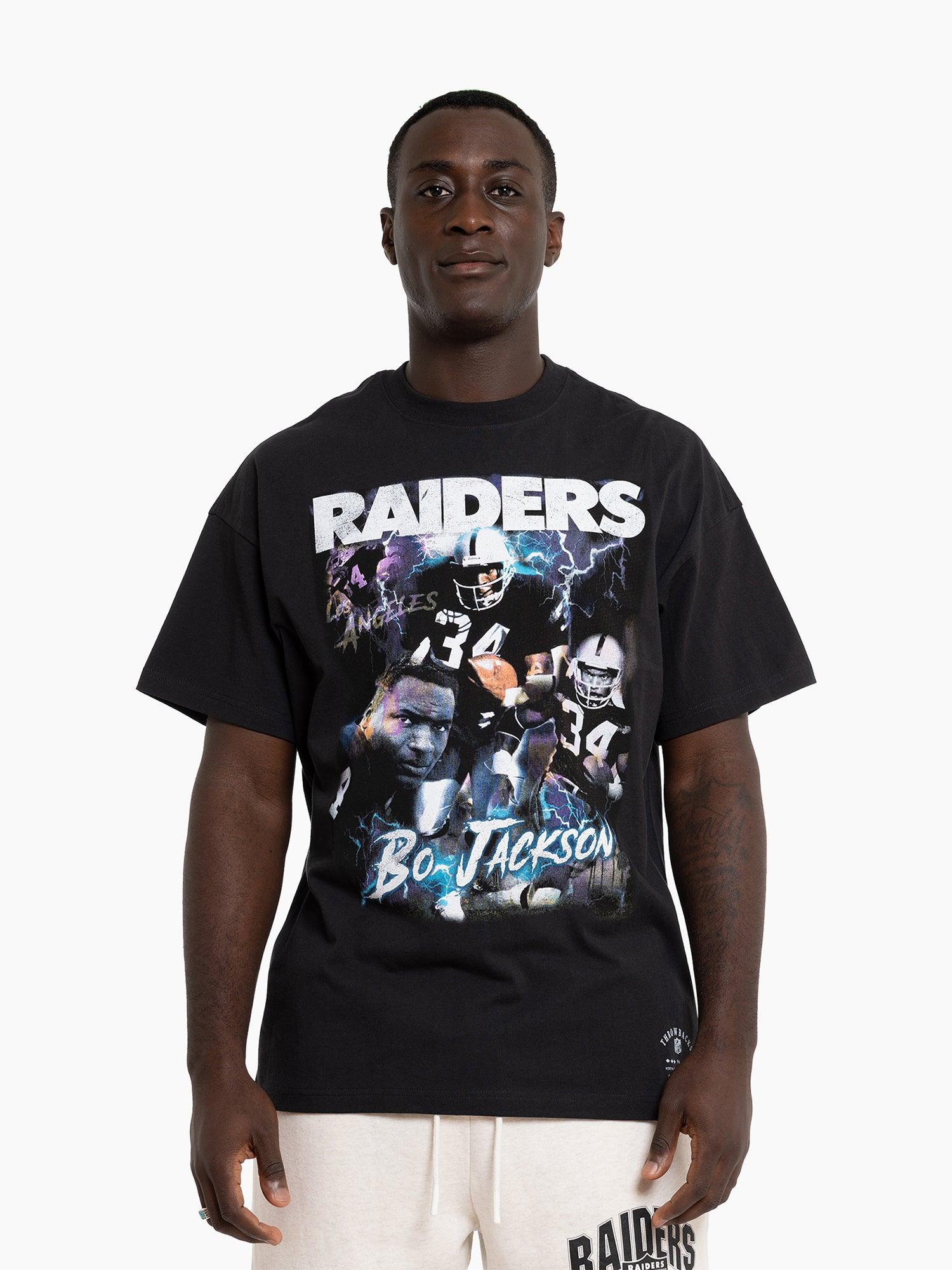 Mitchell And Ness T-Shirts Bo Jackson Las Vegas Raiders Mitchell & Ness NFL Montage Vintage T-Shirt - Black