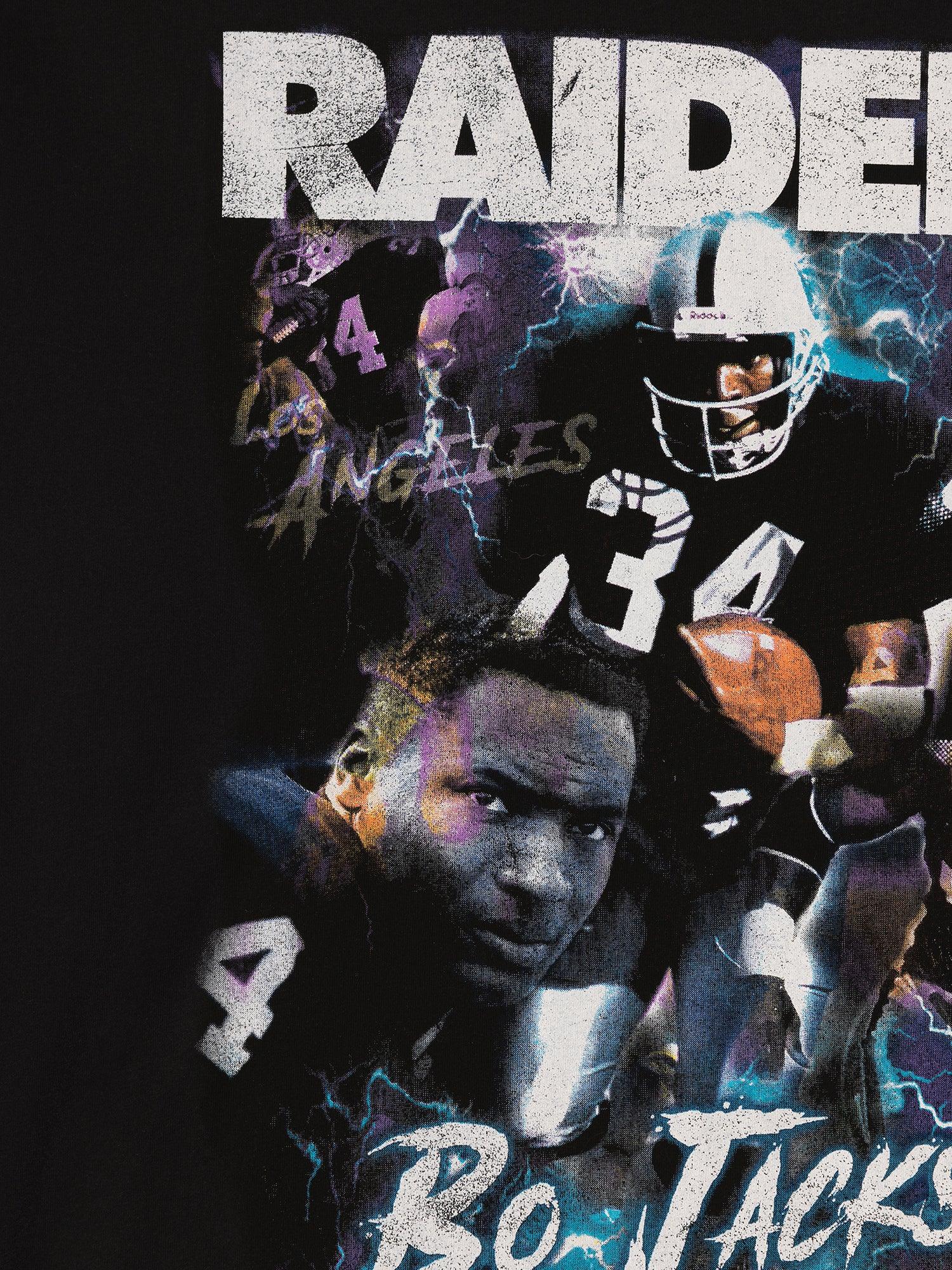 Mitchell And Ness T-Shirts Bo Jackson Las Vegas Raiders Mitchell & Ness NFL Montage Vintage T-Shirt - Black