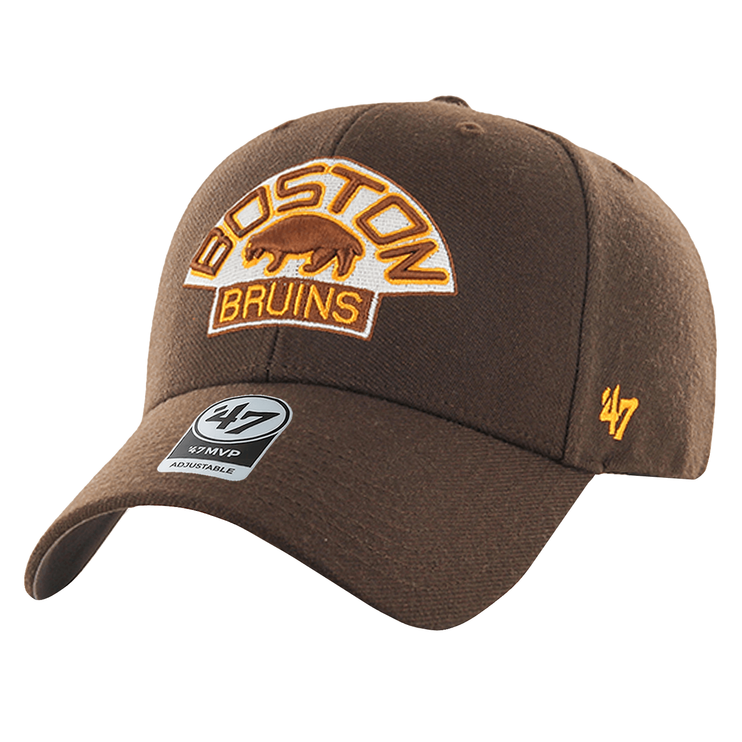 47 Brand Caps Boston Bruins '47 NHL Vintage Logo MVP Adjustable Hat - Brown