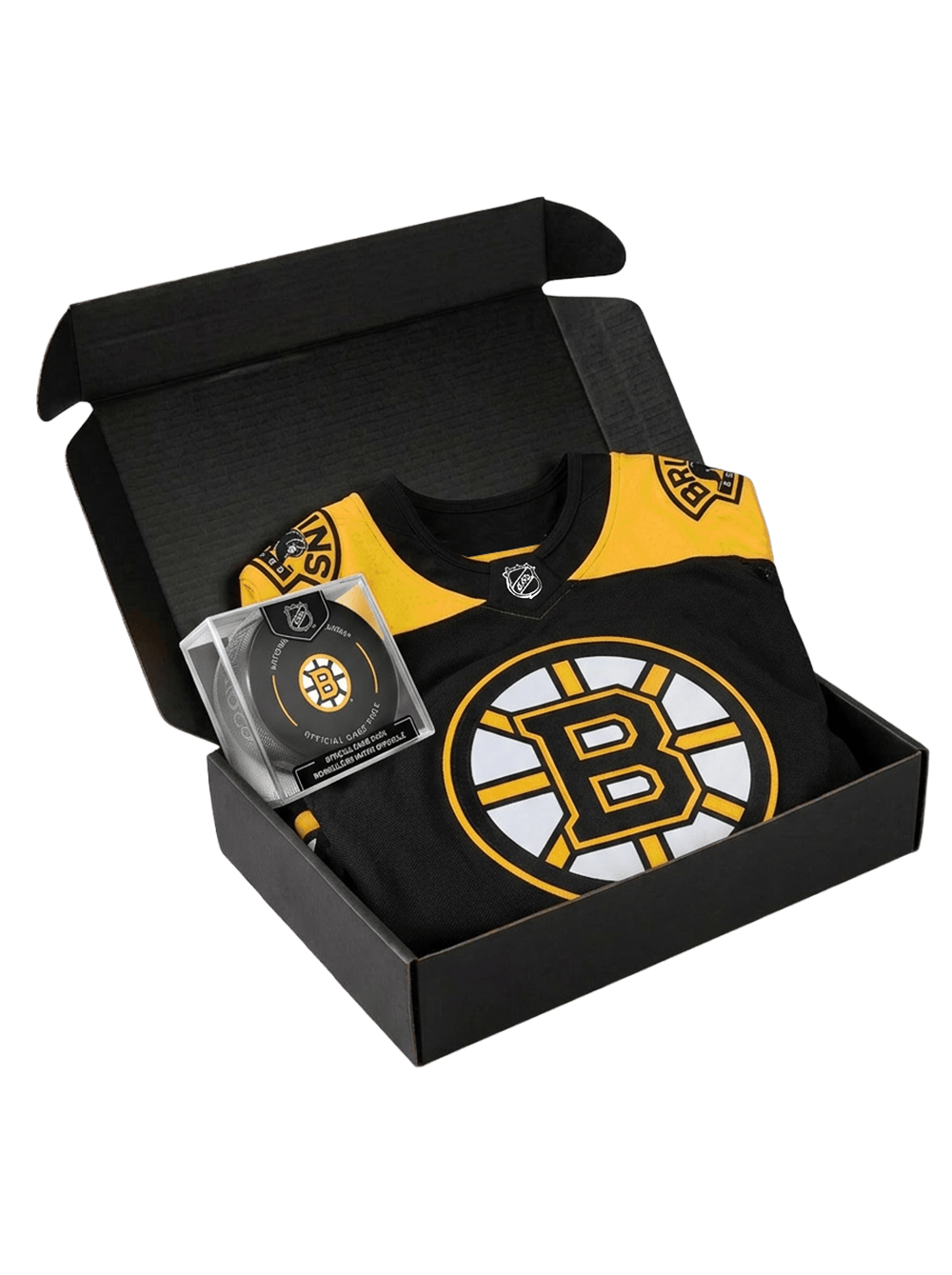 US Sports HQ Gift Boxes Boston Bruins NHL Jersey & Puck Gift Box