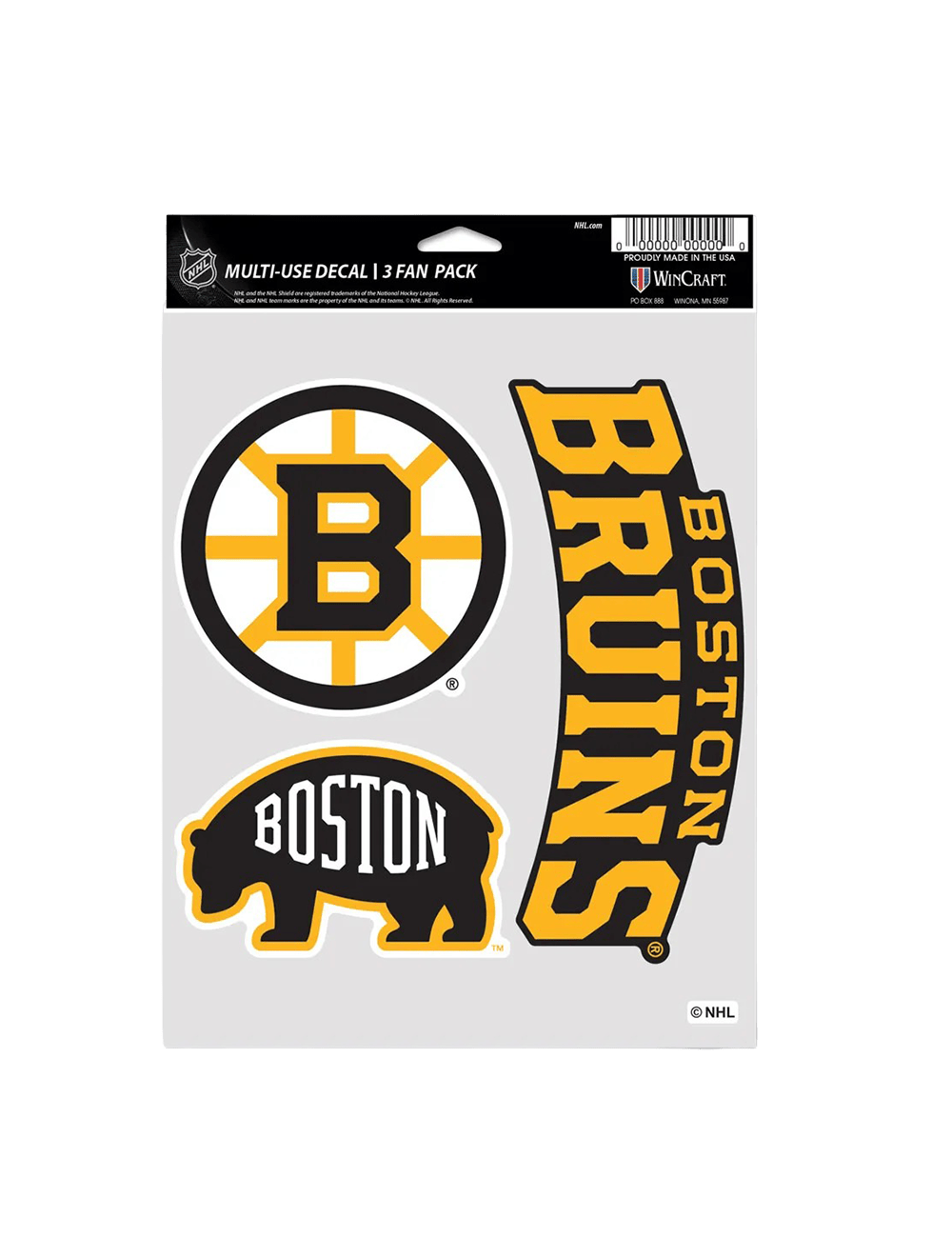 Wincraft Accessories Boston Bruins Wincraft NHL Team 3 Piece 5” x 7” Decal Set