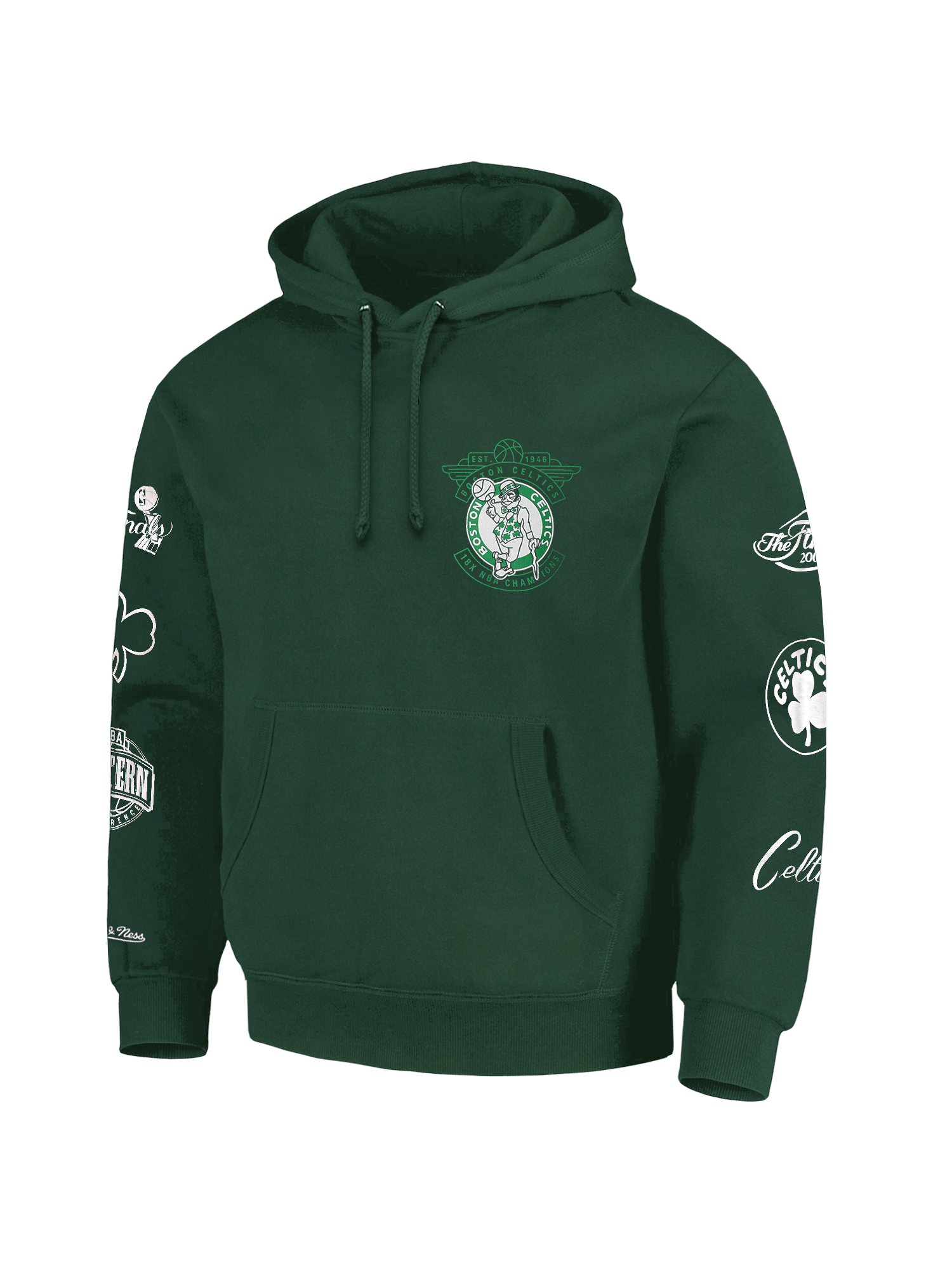 Mitchell And Ness Jumpers Boston Celtics Mitchell & Ness NBA Champs History Vintage Hoodie Jumper - Green