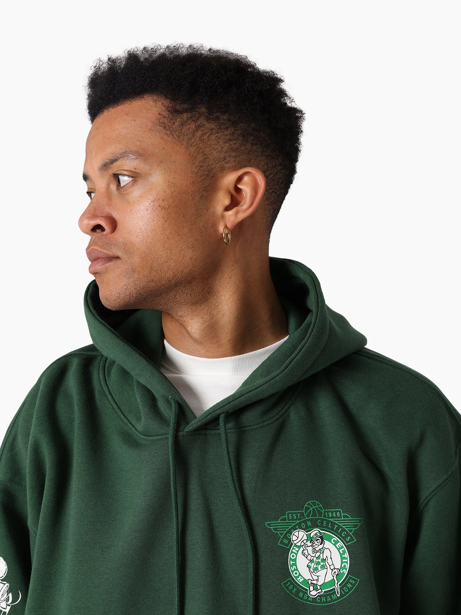 Mitchell And Ness Jumpers Boston Celtics Mitchell & Ness NBA Champs History Vintage Hoodie Jumper - Green