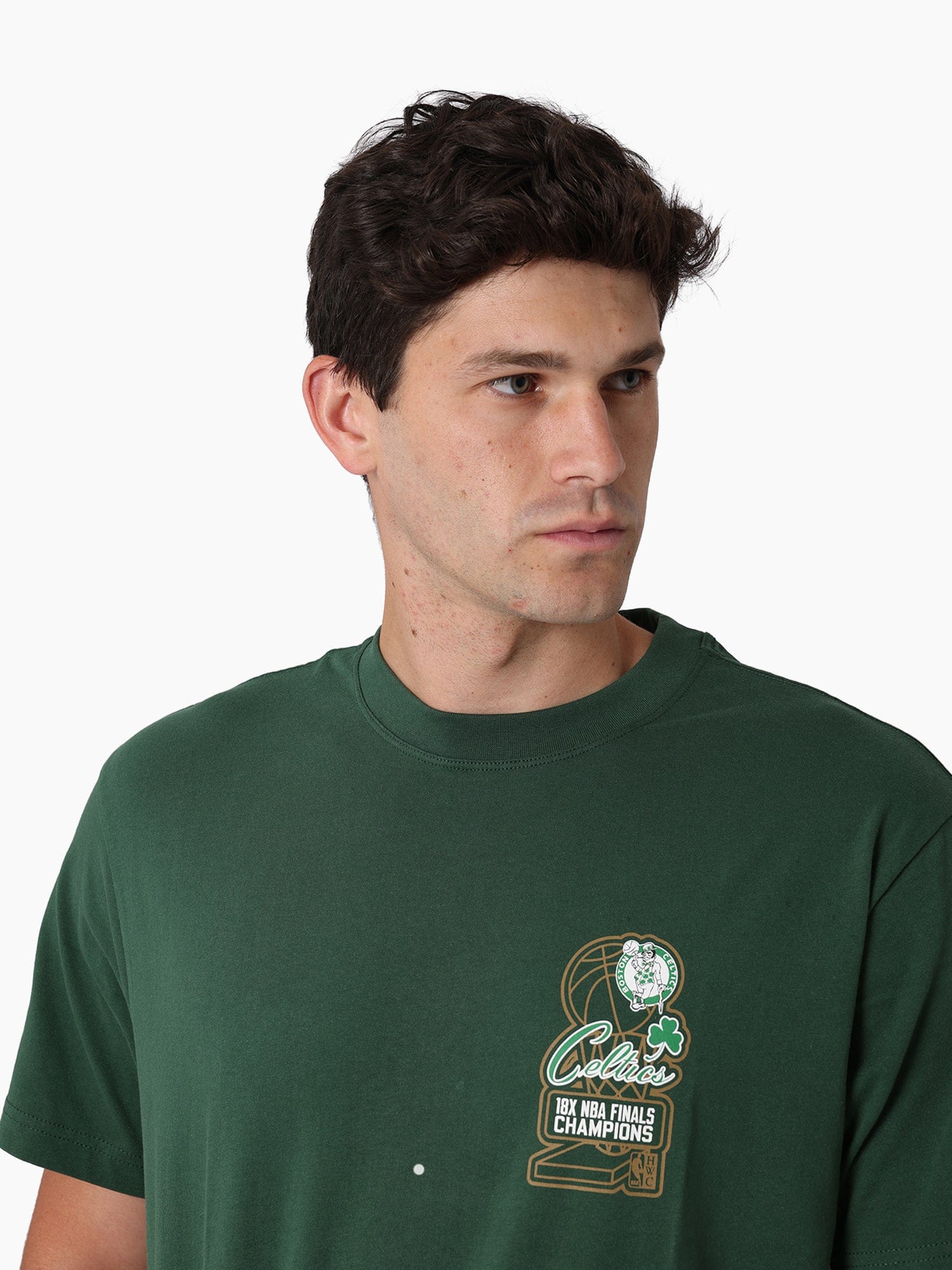 Mitchell And Ness T-Shirts Boston Celtics Mitchell & Ness NBA Champs History Vintage T-Shirt - Green