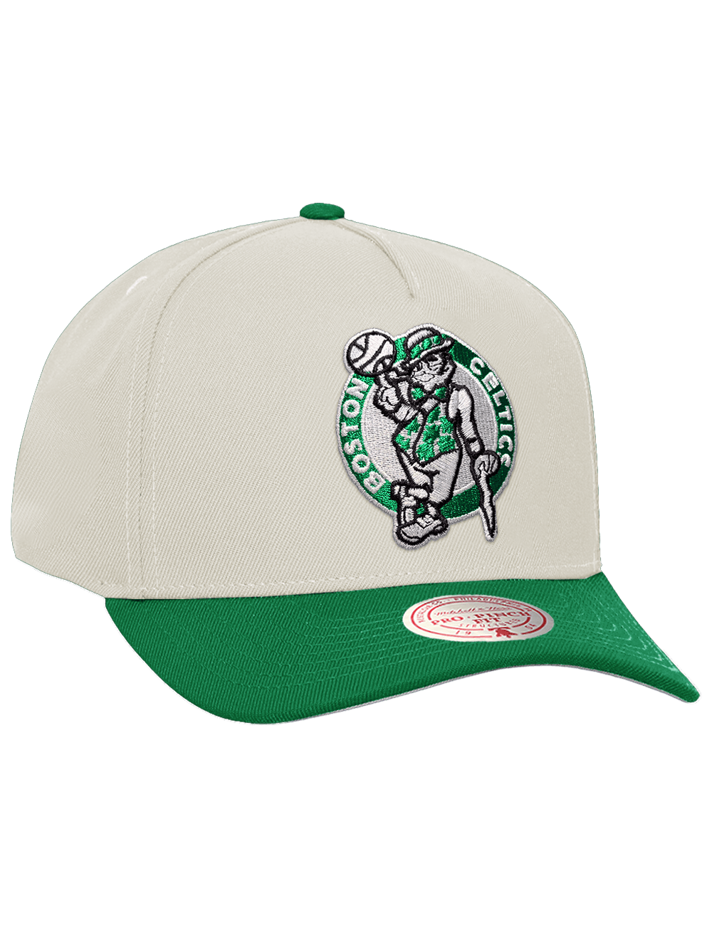 Mitchell And Ness Caps Boston Celtics Mitchell & Ness NBA HWC 2T Pro Pinch Snapback Hat - Cream