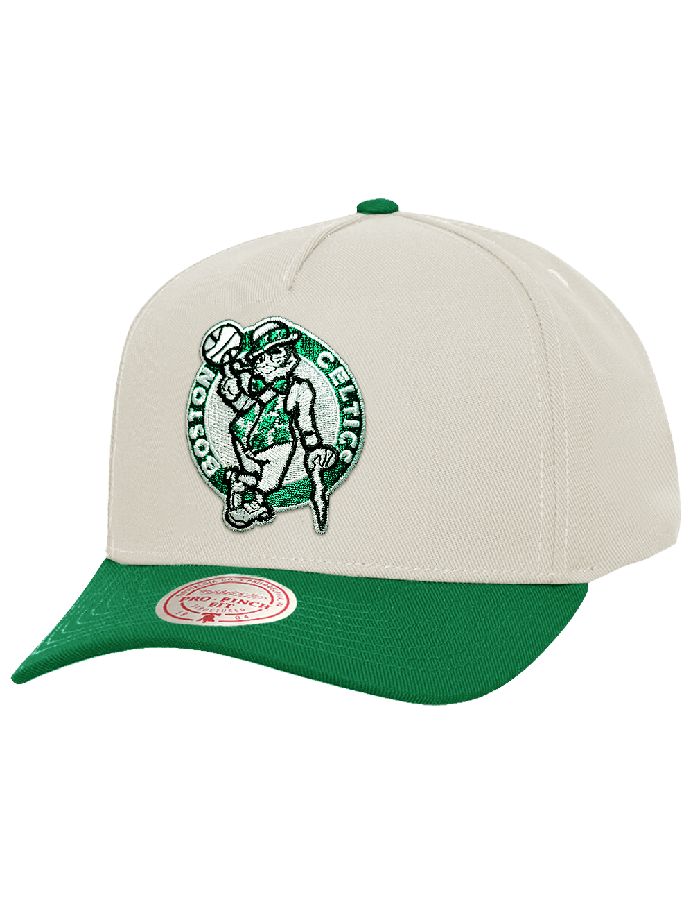 Mitchell And Ness Caps Boston Celtics Mitchell & Ness NBA HWC 2T Pro Pinch Snapback Hat - Cream