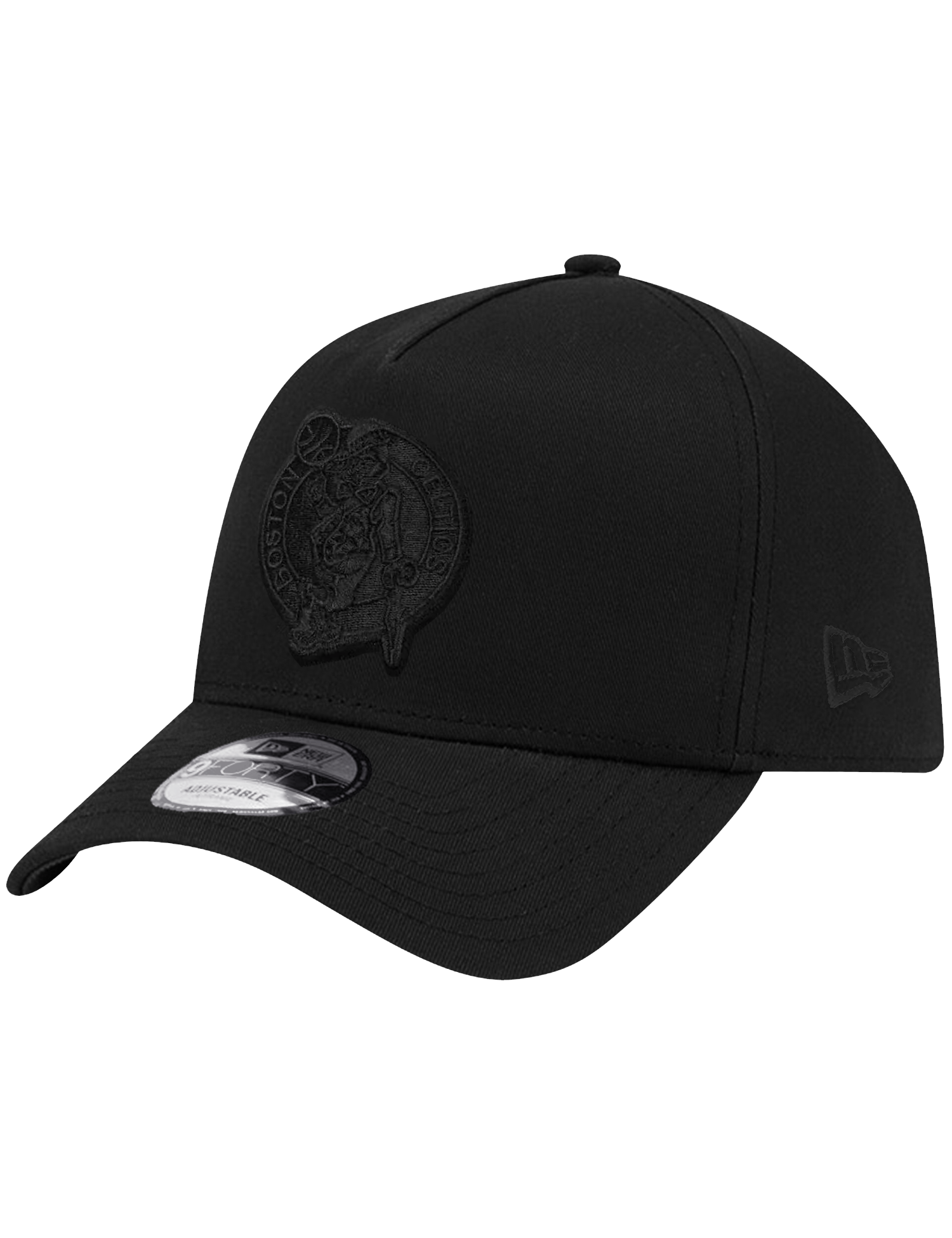 New Era Caps Boston Celtics New Era NBA Black On Black 9FORTY A-Frame Snapback Hat