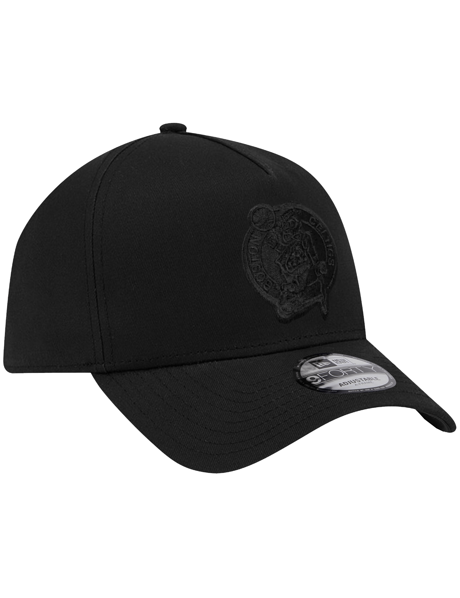 New Era Caps Boston Celtics New Era NBA Black On Black 9FORTY A-Frame Snapback Hat