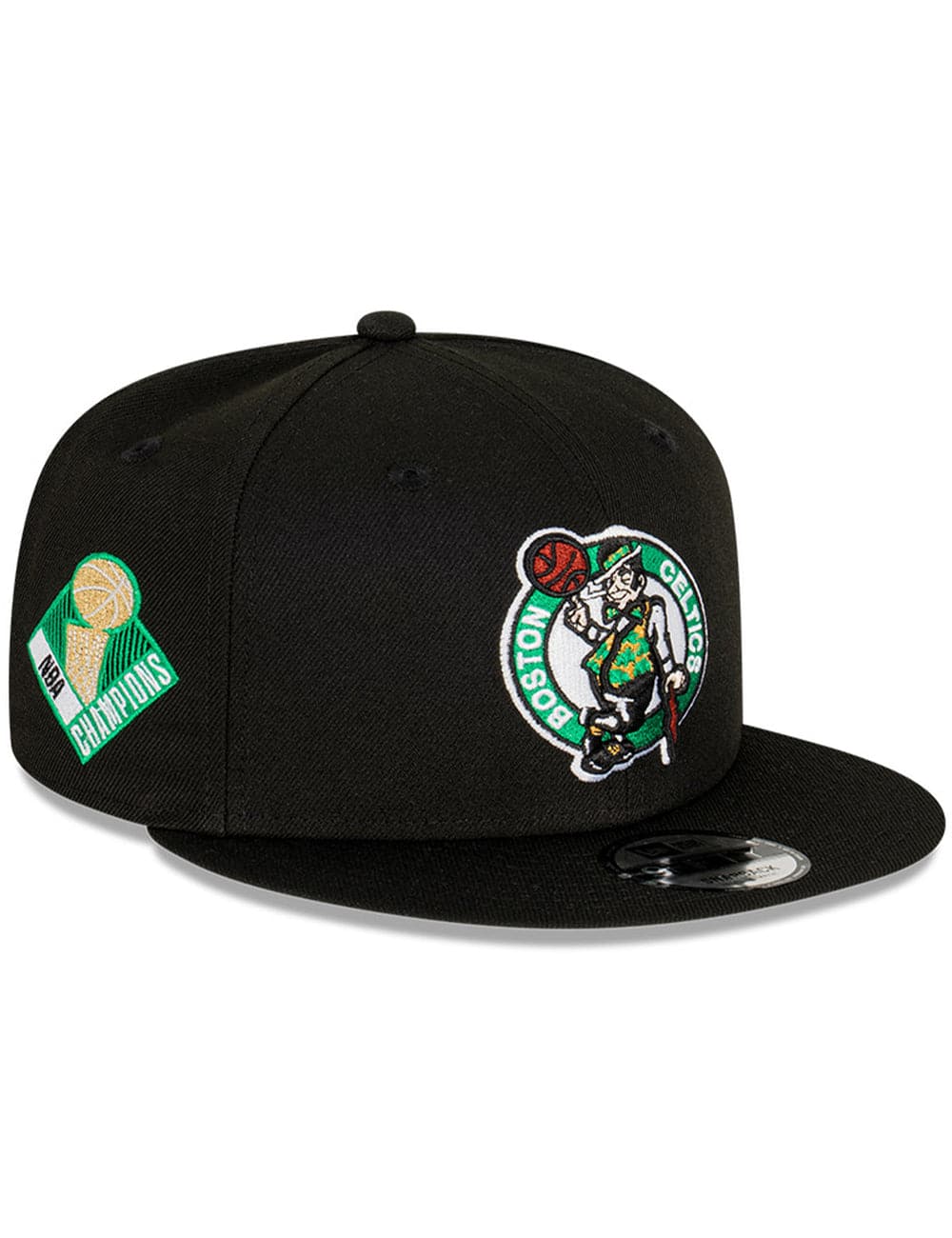 New Era Caps Boston Celtics New Era NBA Champs Patch 9FIFTY Snapback Hat - Black