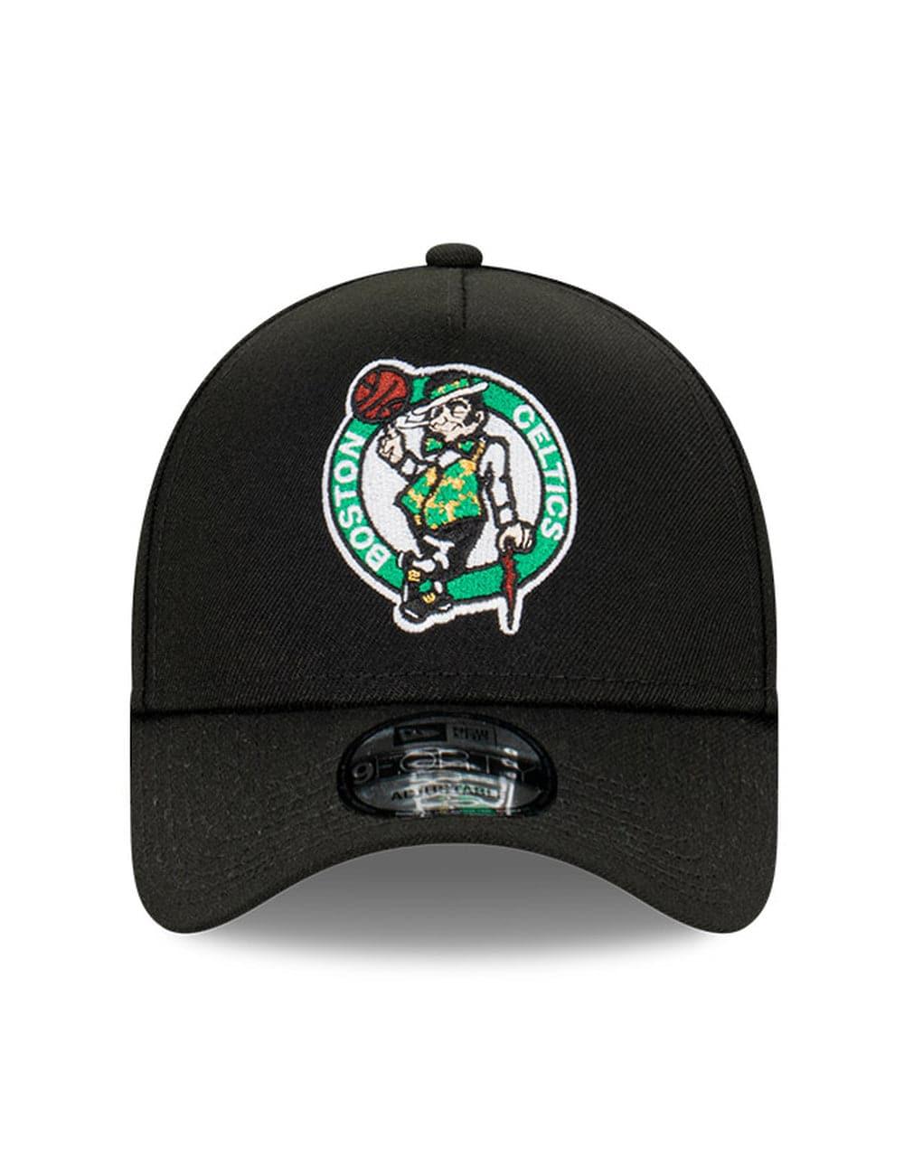 New Era Caps Boston Celtics New Era NBA Champs Patch 9FORTY A-Frame Snapback Hat - Black