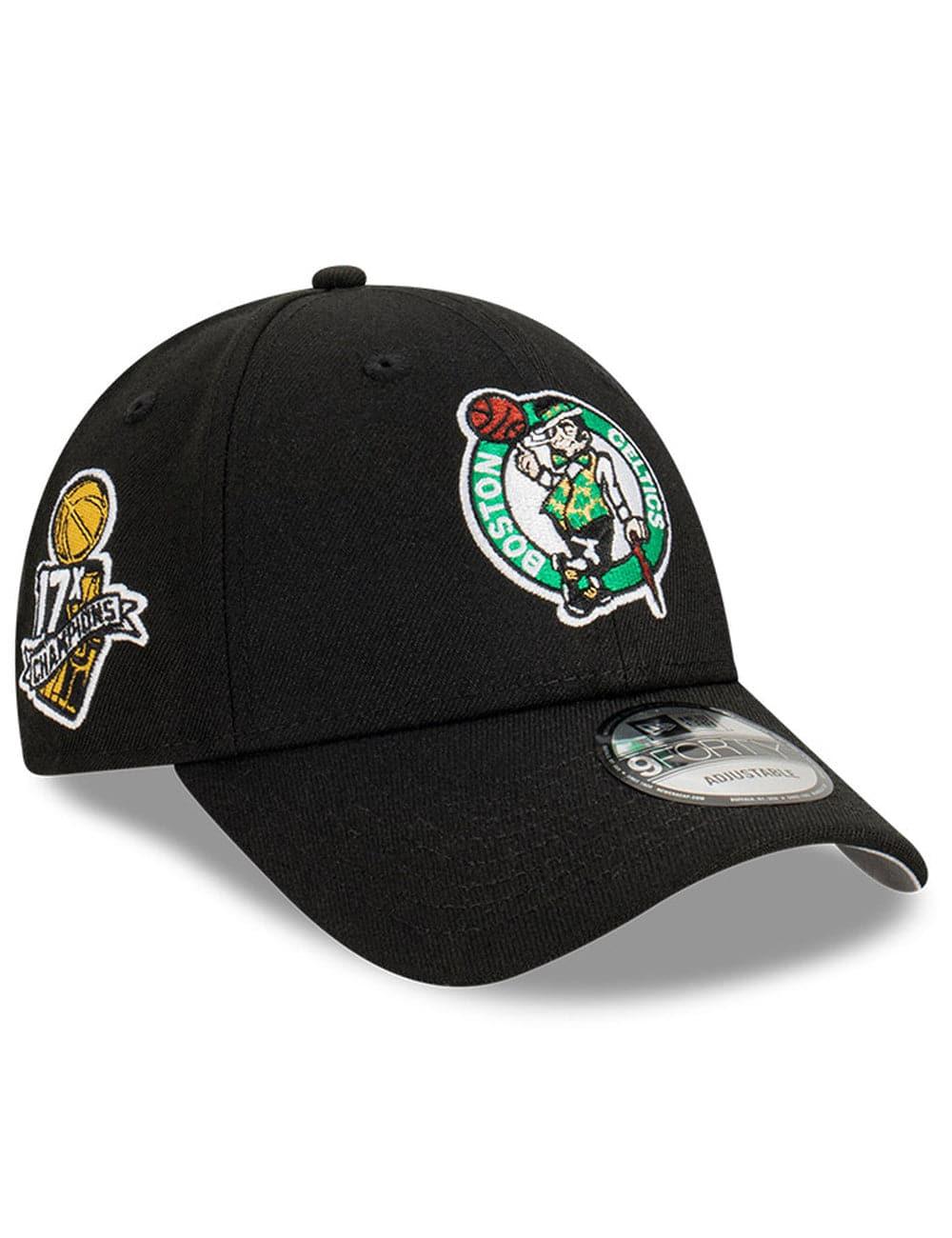 New Era Caps Boston Celtics New Era NBA Champs Patch 9FORTY Snapback Hat - Black