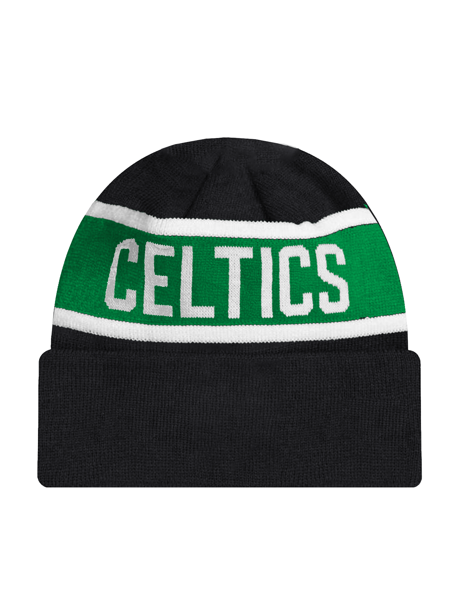 New Era Beanies Boston Celtics New Era NBA Spell Out Pomless Knit Beanie - Black