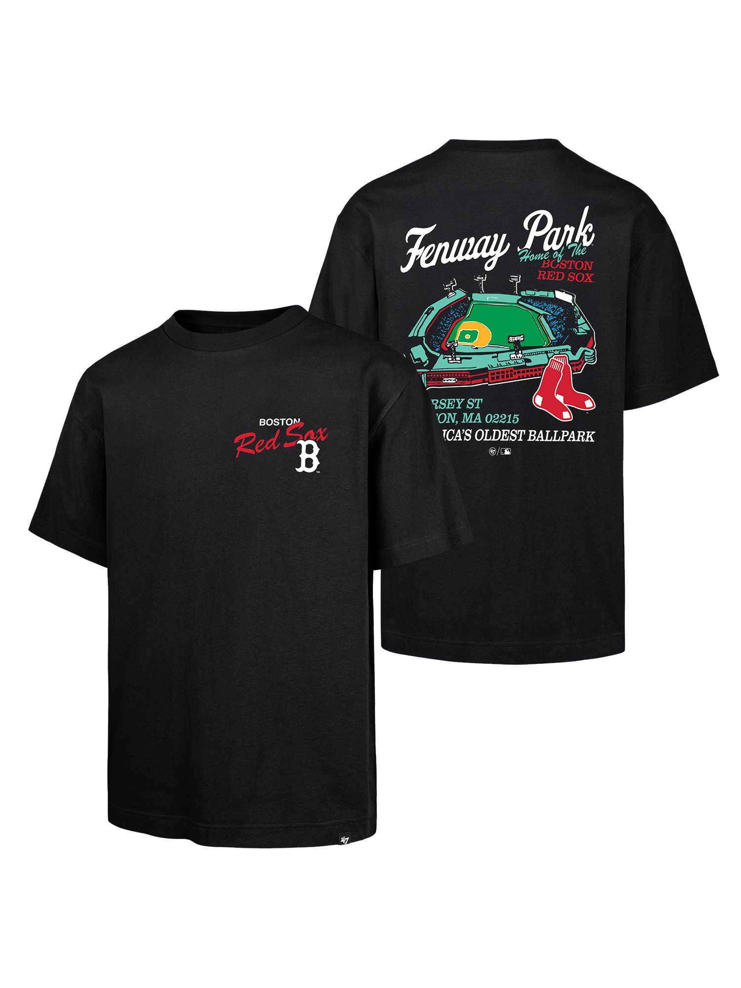 47 Brand T-Shirts Boston Red Sox '47 MLB Stadium Vintage Foundation T-Shirt - Black