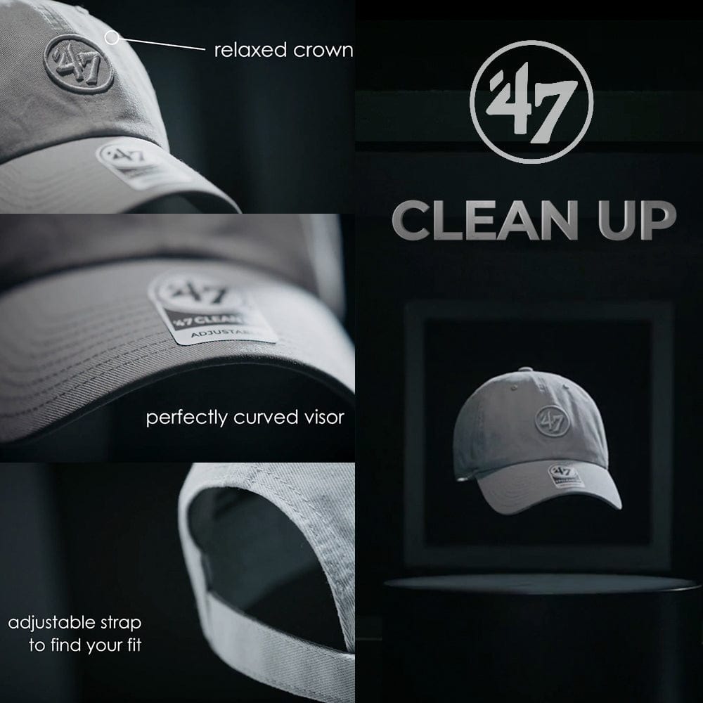 47 Brand Caps Boston Red Sox '47 MLB Team Clean Up Strapback Hat - Bone