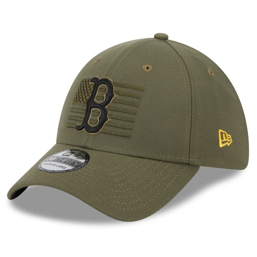 New Era Caps Boston Red Sox New Era MLB 2023 Armed Forces 39THIRTY Stretch-Fit Hat - Army