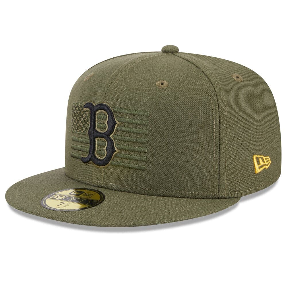 New Era Caps Boston Red Sox New Era MLB 2023 Armed Forces 59FIFTY Fitted Hat - Army