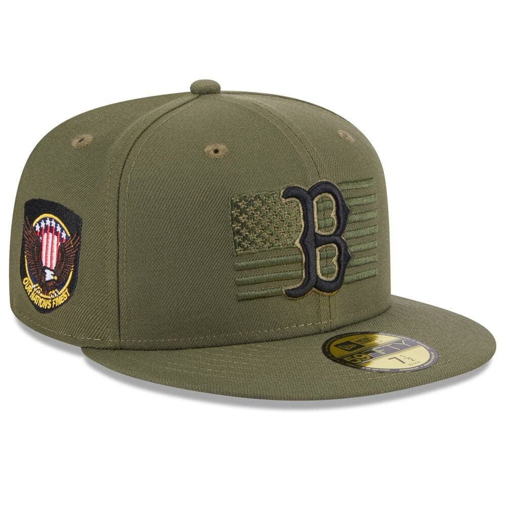 New Era Caps Boston Red Sox New Era MLB 2023 Armed Forces 59FIFTY Fitted Hat - Army