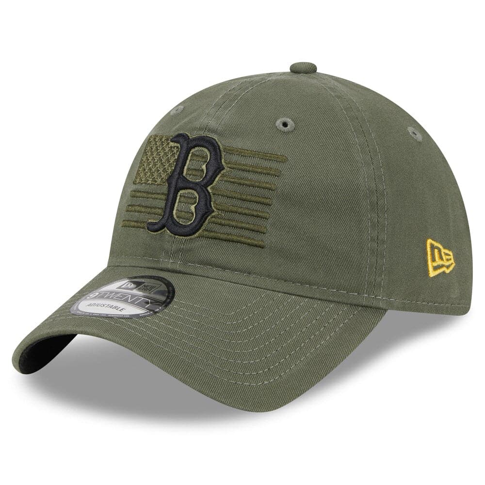 New Era Caps Boston Red Sox New Era MLB 2023 Armed Forces 9TWENTY Strapback Hat - Army