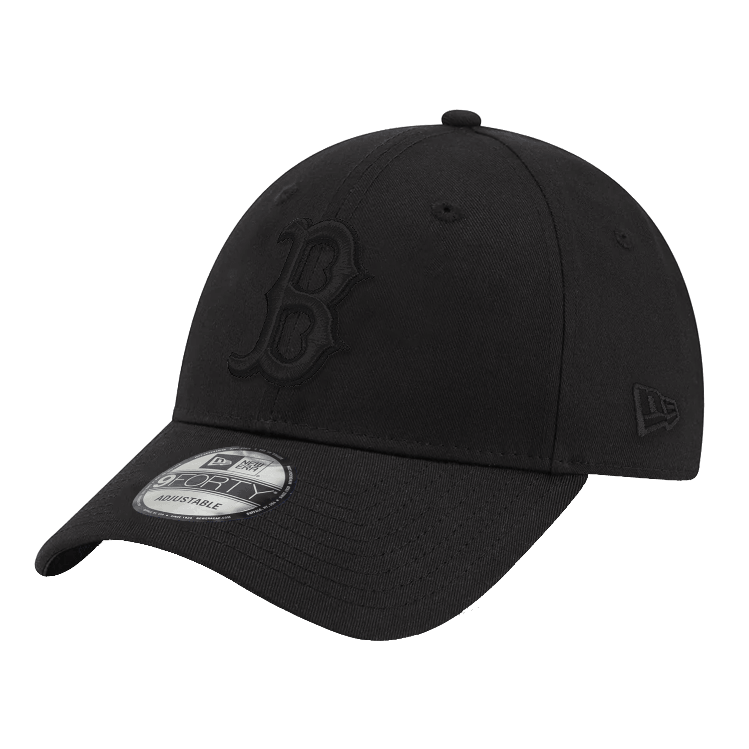 New Era Caps Boston Red Sox New Era MLB Black On Black 9FORTY Strapback Hat