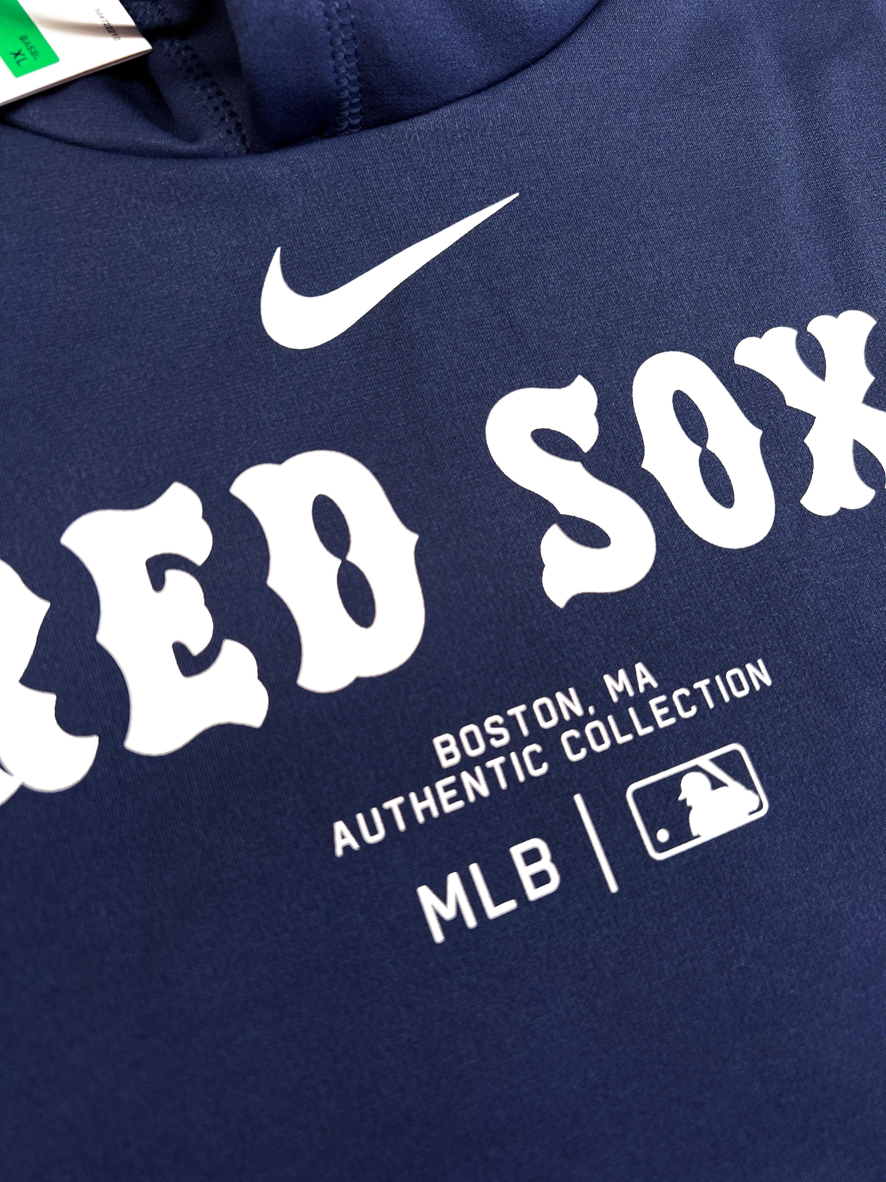 Nike Jumpers Boston Red Sox Nike MLB AC Performance Short Sleeve Hoodie Jumper - Navy