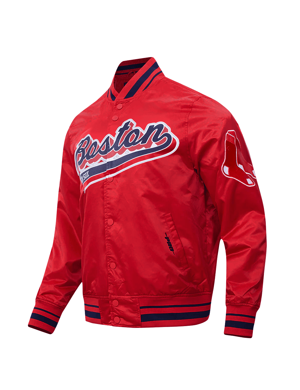 Pro Standard Jackets Boston Red Sox Pro Standard MLB Script Tail Lightweight Satin Jacket - Red