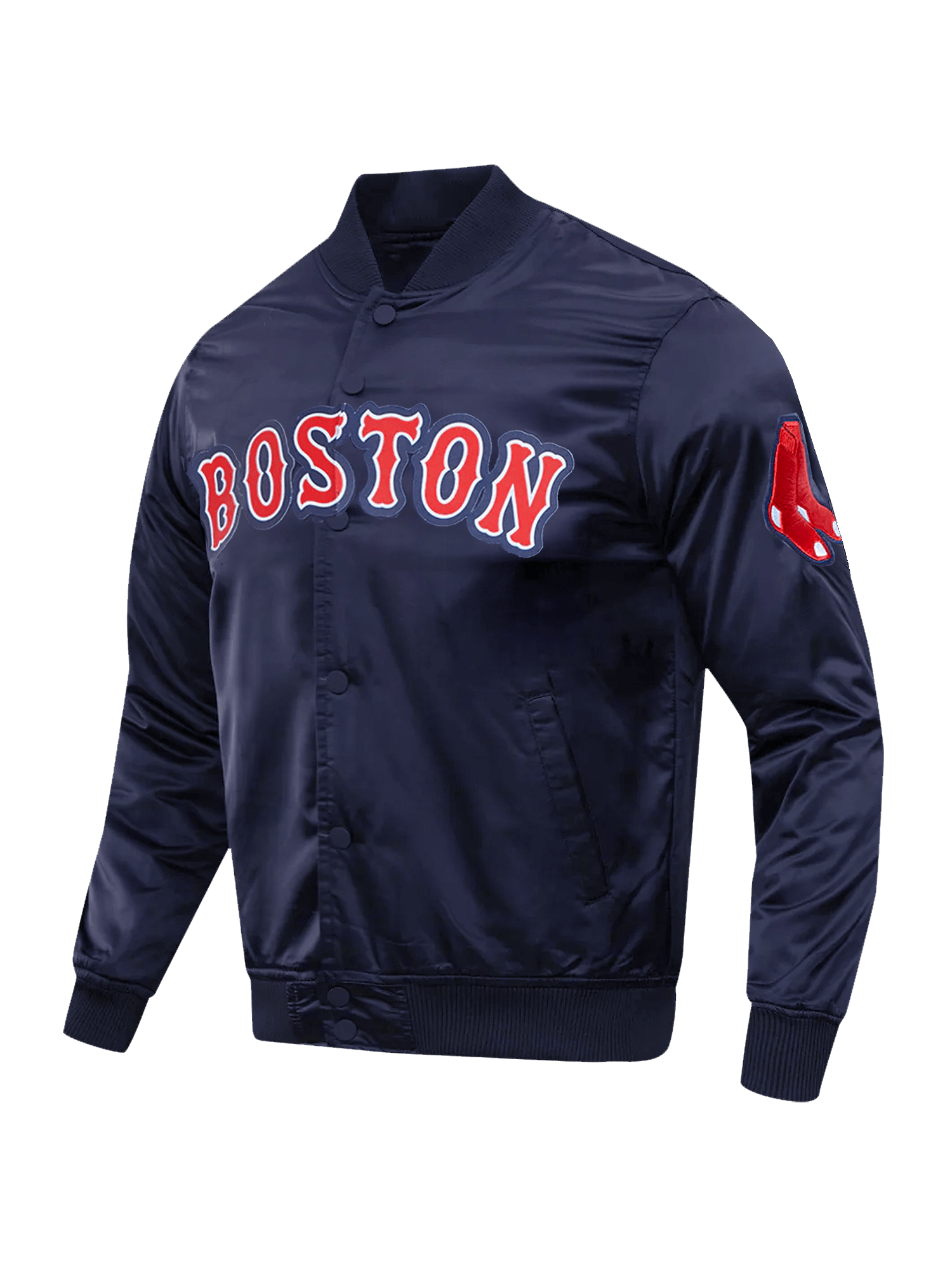 Pro Standard Jackets Boston Red Sox Pro Standard MLB Team Classic Satin Button Jacket - Navy
