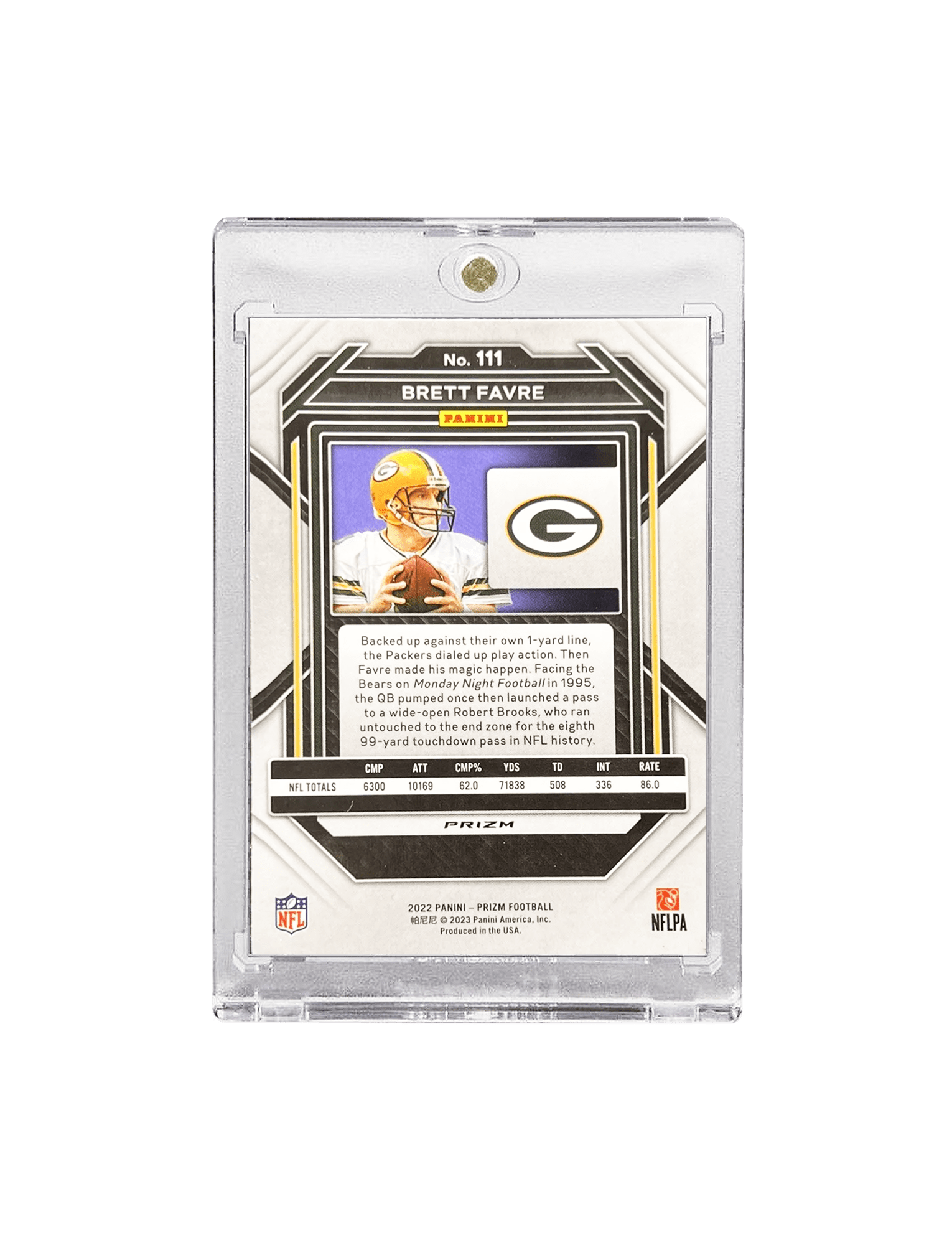 Panini Cards Brett Favre Green Bay Packers Panini NFL 22 Prizm Silver 111 Card