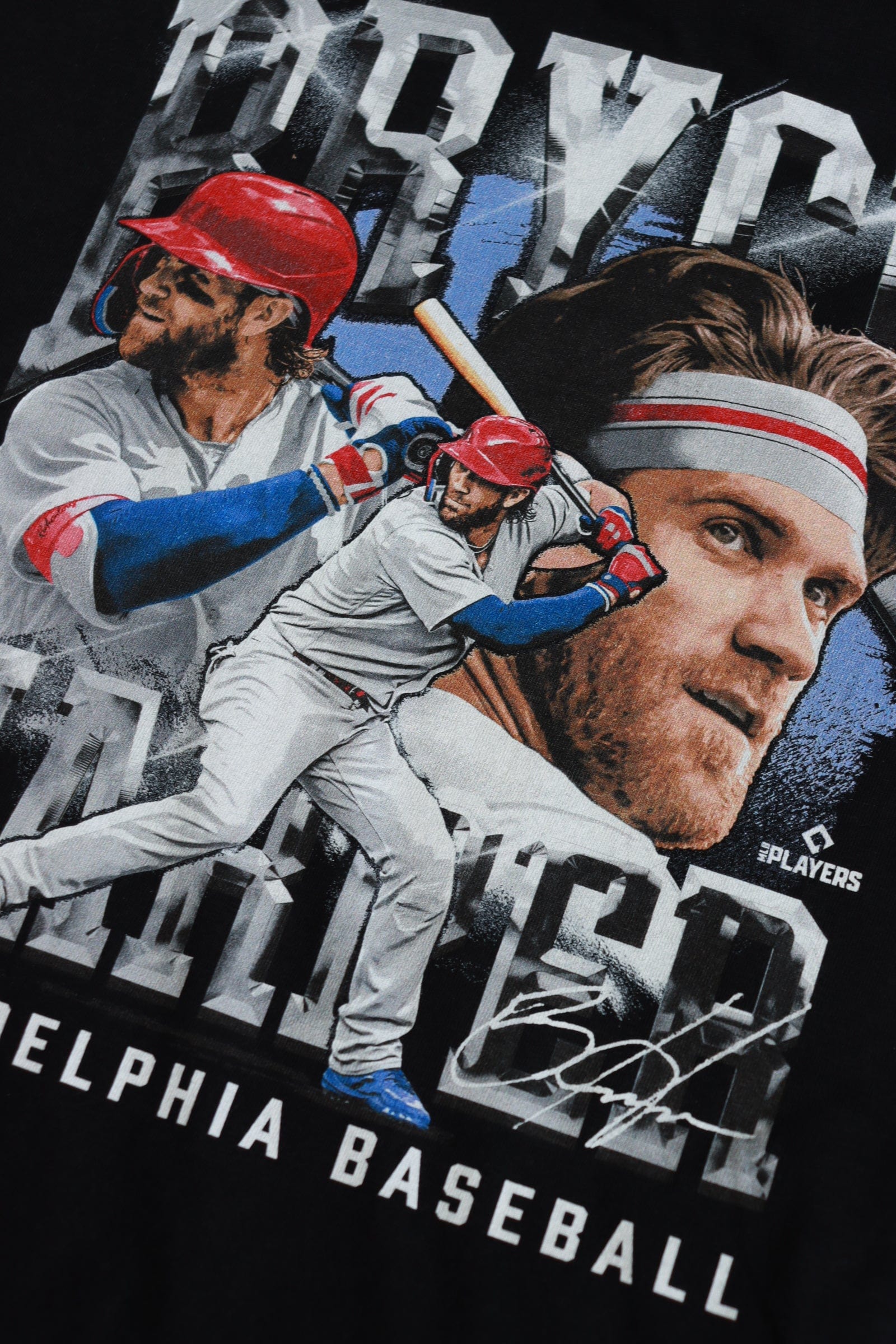 500 Level T-Shirts Bryce Harper Philadelphia Phillies 500 Level MLB Homage Heavyweight T-Shirt - Vintage Black