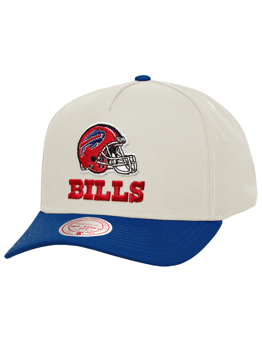 Mitchell And Ness Caps OSFM Buffalo Bills Mitchell & Ness NFL Throwback Pro Pinch Snapback Hat - Chrome