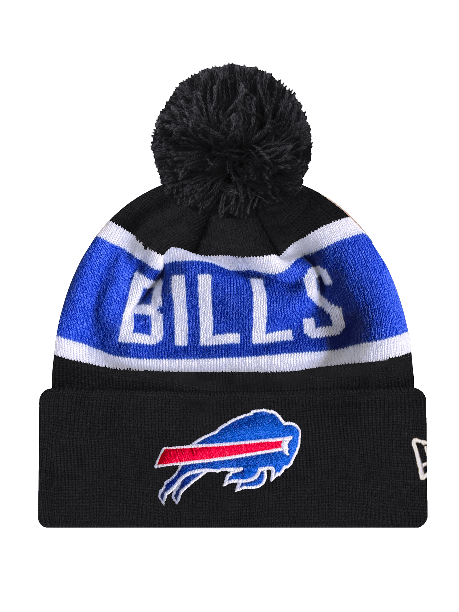 New Era Beanies Buffalo Bills New Era NFL Team Spell Pom Knit Beanie - Black
