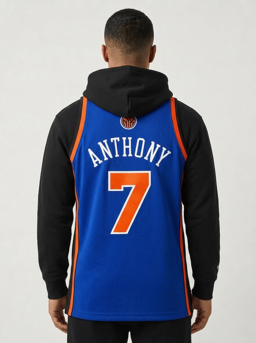 Mitchell And Ness Jerseys Carmelo Anthony New York Knicks Mitchell & Ness NBA 10-11 HWC Swingman Jersey - Blue