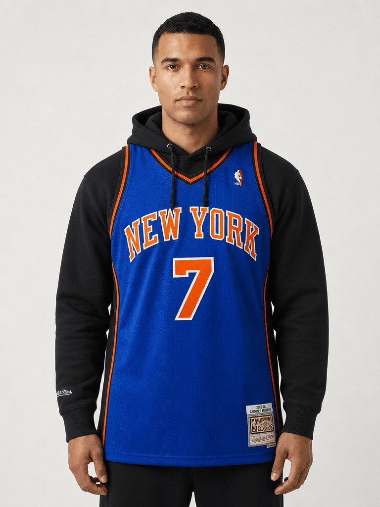 Mitchell And Ness Jerseys Carmelo Anthony New York Knicks Mitchell & Ness NBA 10-11 HWC Swingman Jersey - Blue