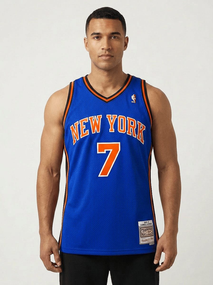 Mitchell And Ness Jerseys Carmelo Anthony New York Knicks Mitchell & Ness NBA 10-11 HWC Swingman Jersey - Blue