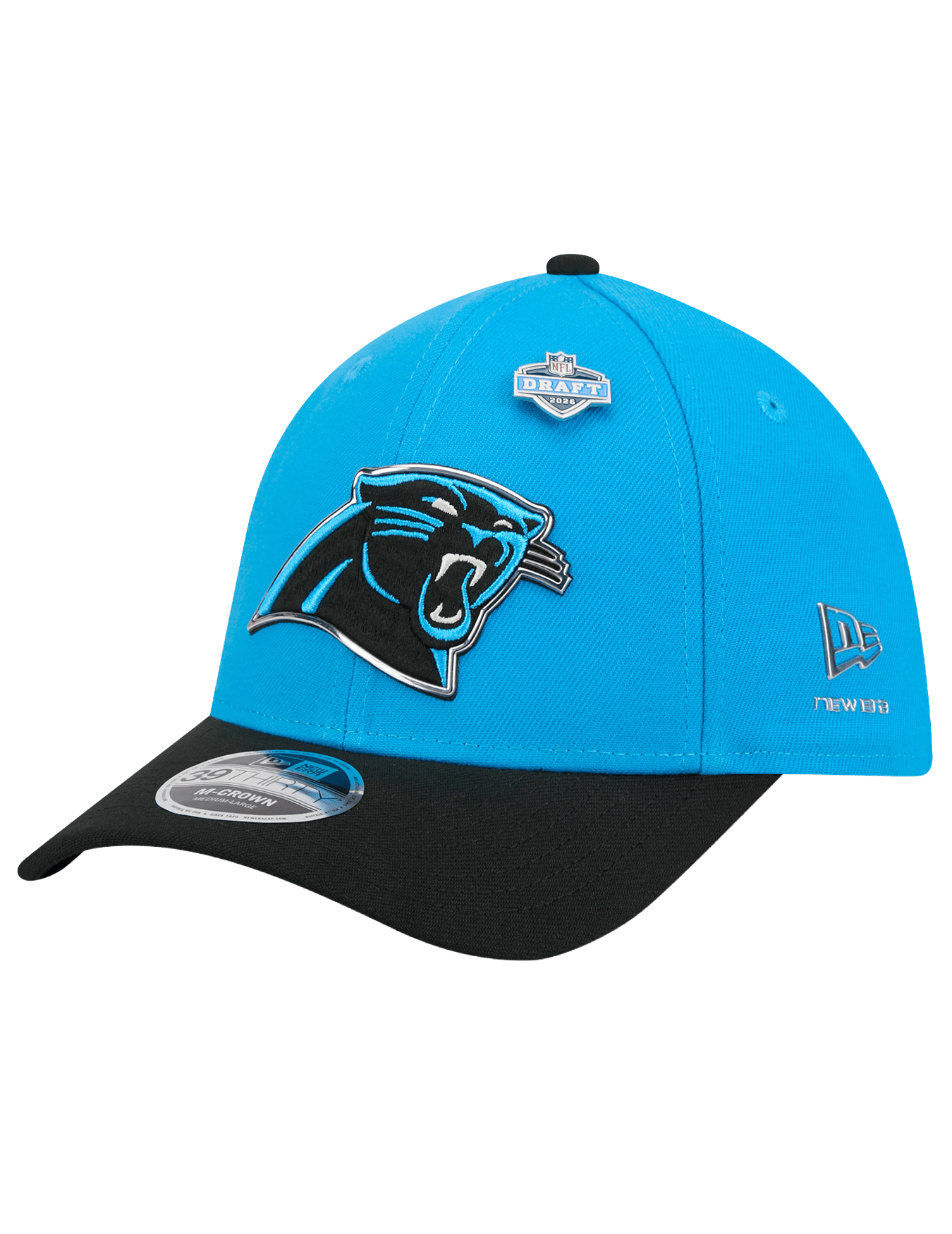 New Era Caps M/L Carolina Panthers New Era NFL Draft 26 39THIRTY M-Crown Stretch-Fit Hat