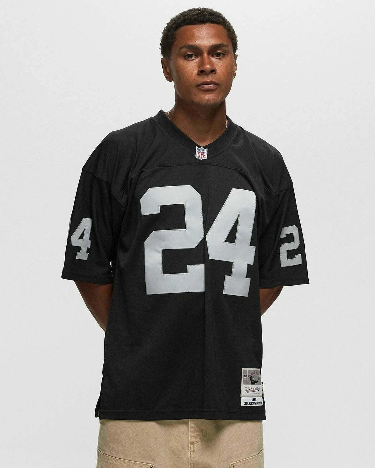 Mitchell And Ness Jerseys Charles Woodson Las Vegas Raiders Mitchell & Ness NFL 98 Road Legacy Jersey - Black