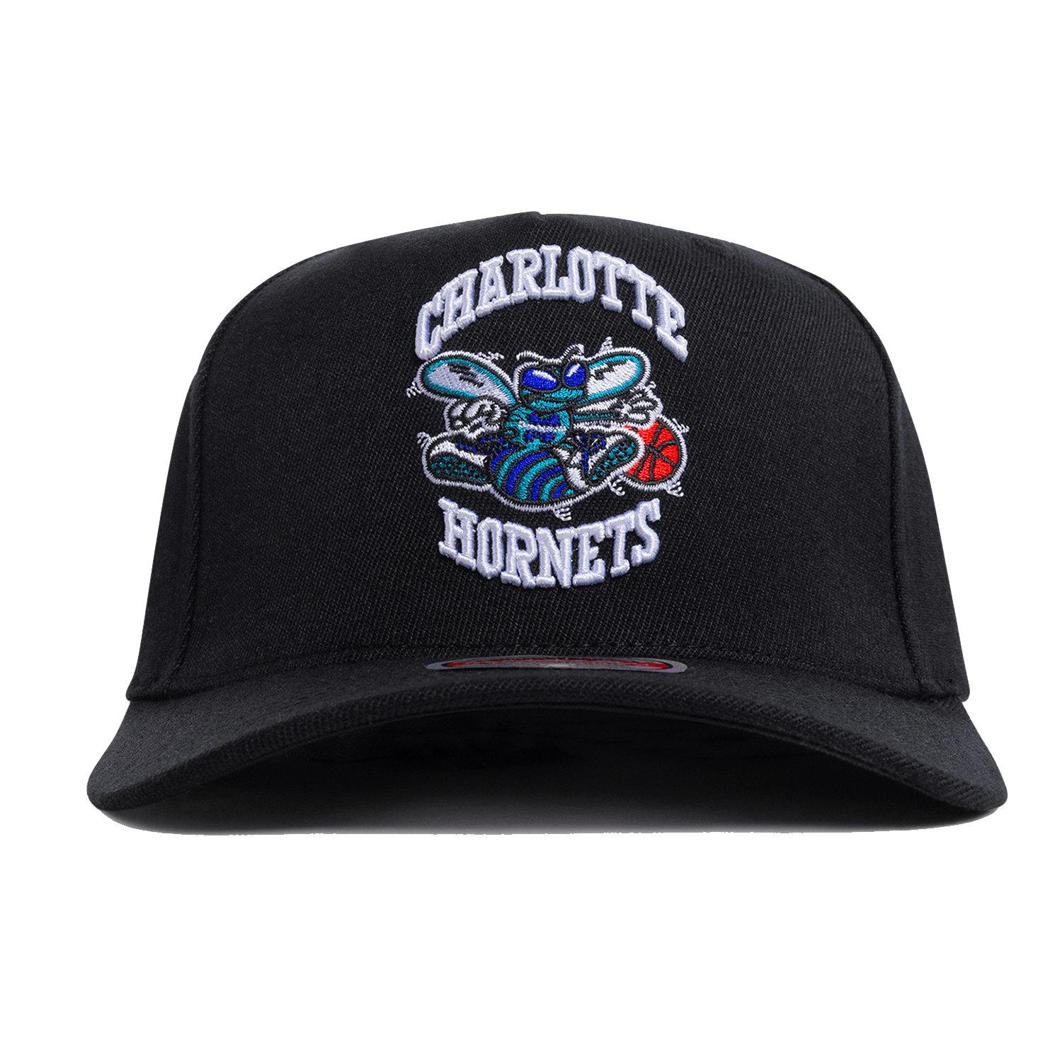 Mitchell And Ness Caps Charlotte Hornets Mitchell & Ness NBA HWC Classic Red Snapback Hat - Black