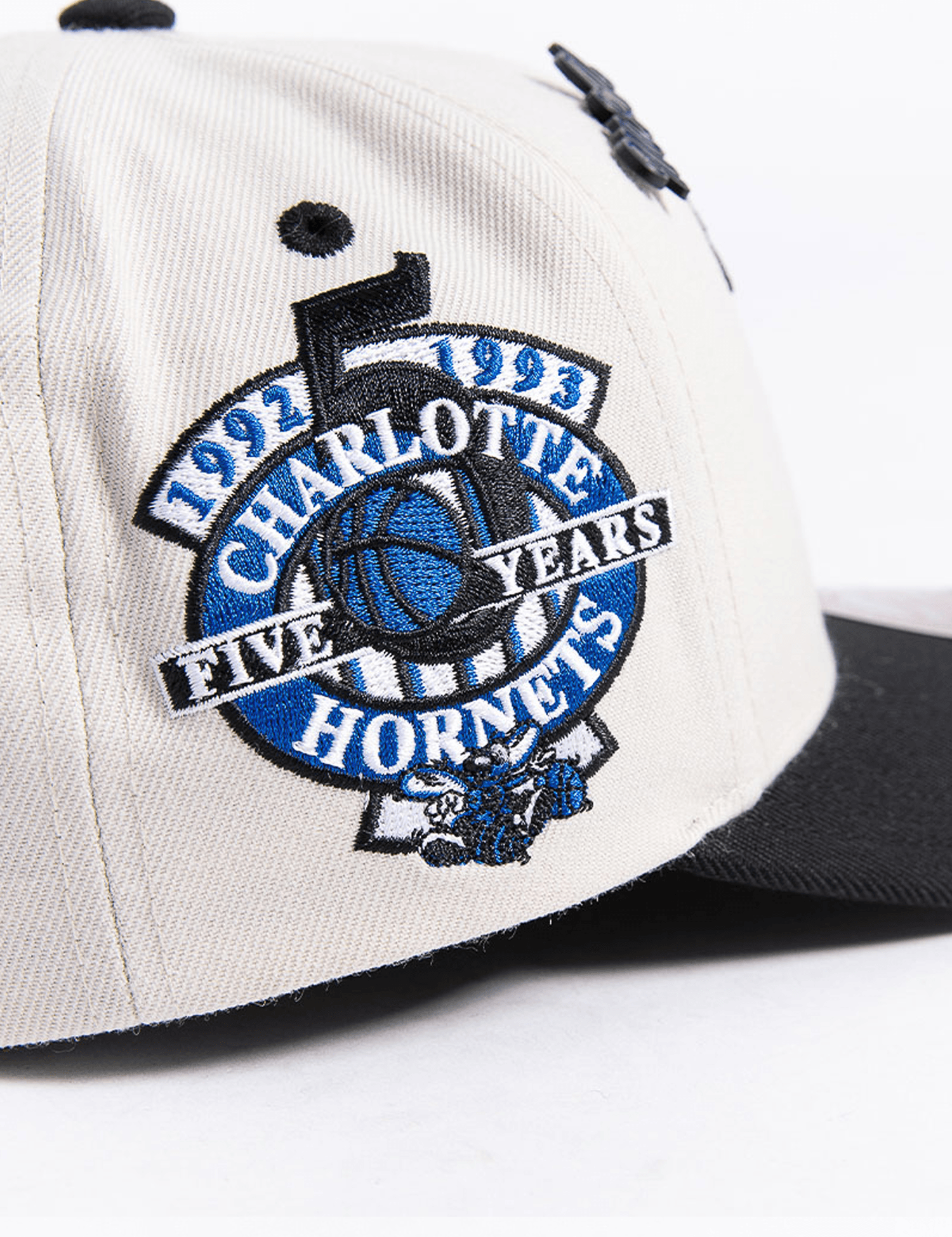 Mitchell And Ness Caps Charlotte Hornets Mitchell & Ness NBA Launch Pro Crown Snapback Hat - Off White