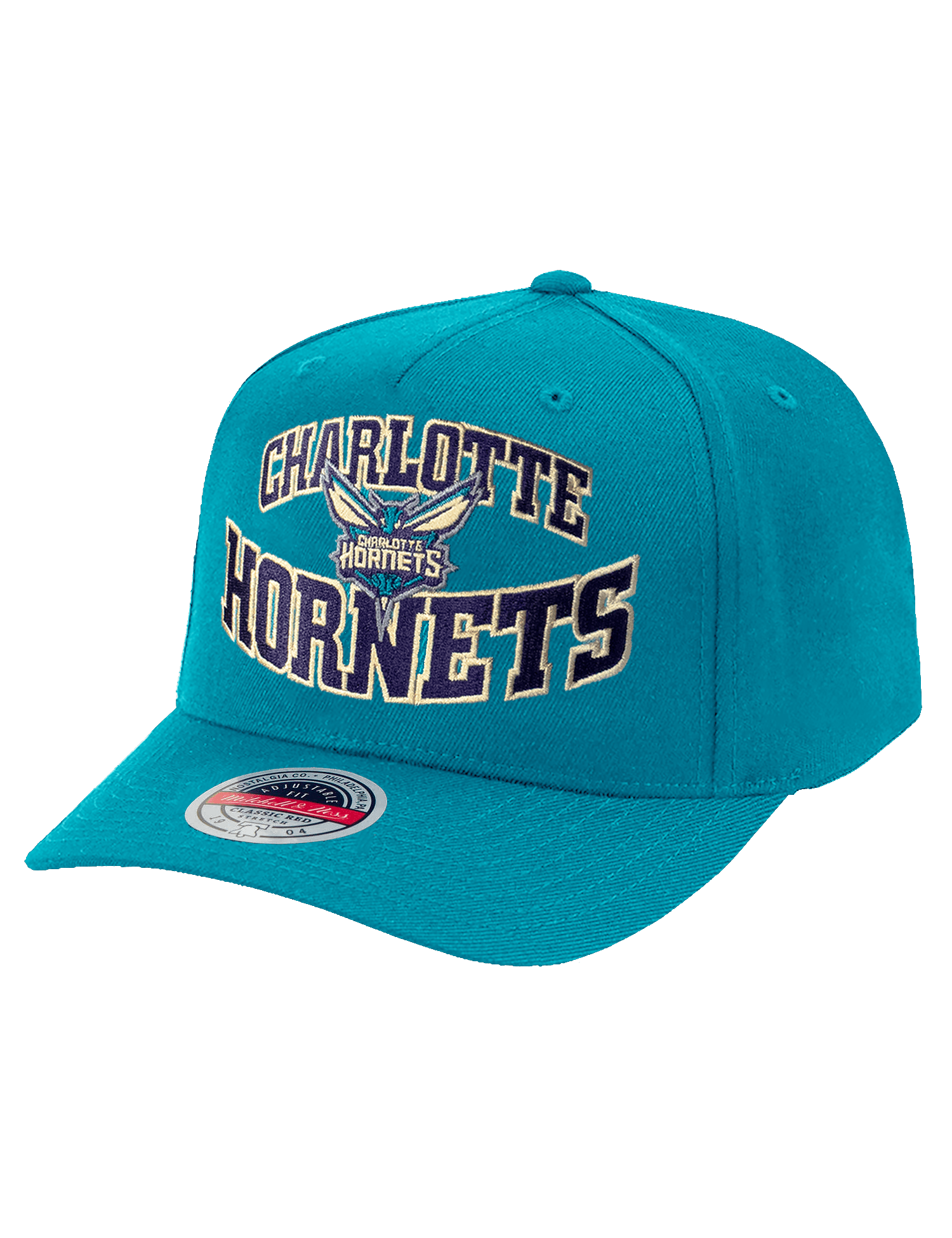 Mitchell And Ness Caps Charlotte Hornets Mitchell & Ness NBA Layup Classic Red Snapback Hat - Teal