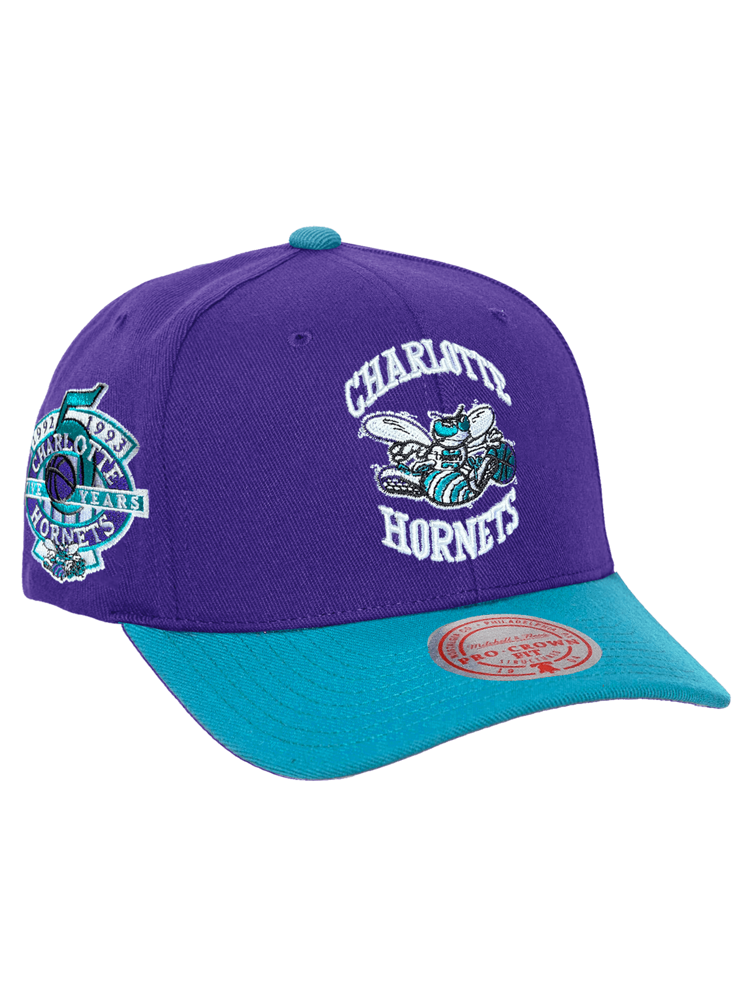 Mitchell And Ness Caps Charlotte Hornets Mitchell & Ness NBA Swarm & Sting Pro Crown Snapback Hat