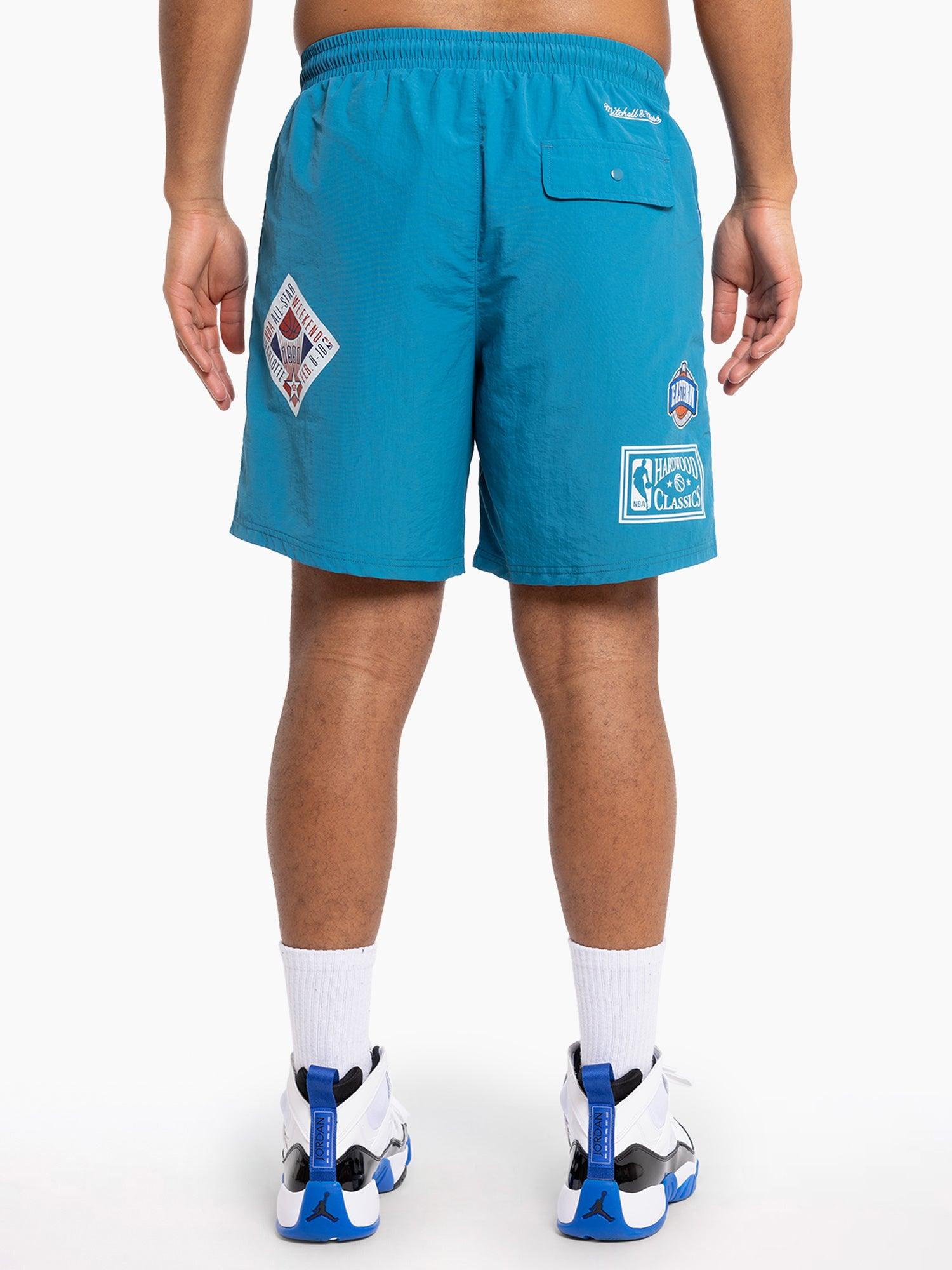 Mitchell And Ness Shorts Charlotte Hornets Mitchell & Ness NBA Where You At Nylon Shorts - Teal