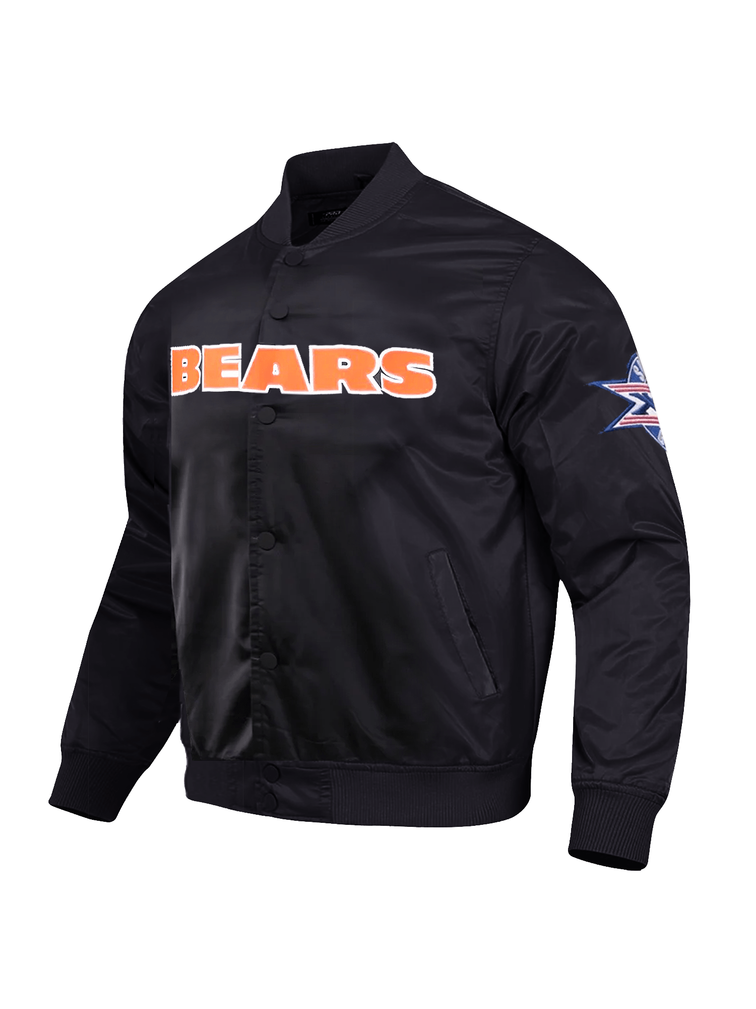 Pro Standard Jackets Chicago Bears Pro Standard NFL Team Classic Satin Button Jacket - Black