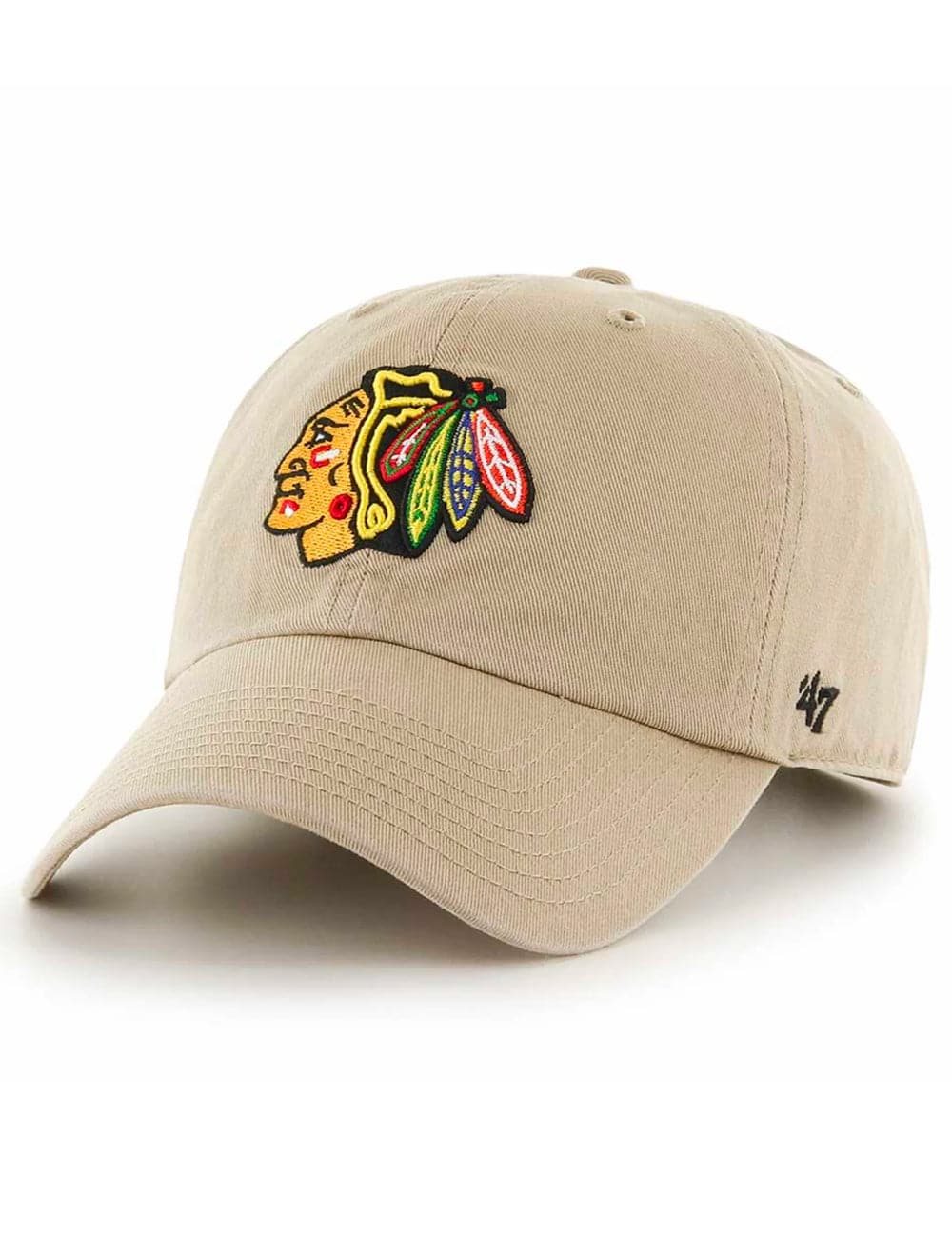 47 Brand Caps Chicago Blackhawks '47 NHL Team Clean Up Strapback Hat - Khaki