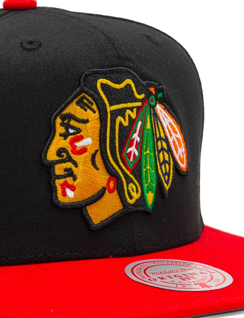 Mitchell And Ness Caps Chicago Blackhawks Mitchell & Ness NHL Team 2 Tone 2.0 OG Snapback Hat - Black