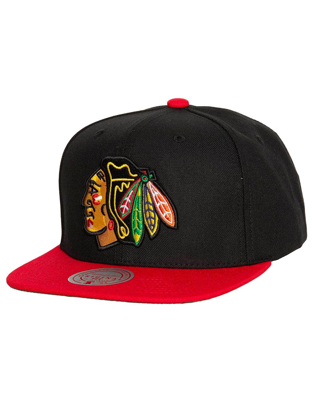 Mitchell And Ness Caps Chicago Blackhawks Mitchell & Ness NHL Team 2 Tone 2.0 OG Snapback Hat - Black