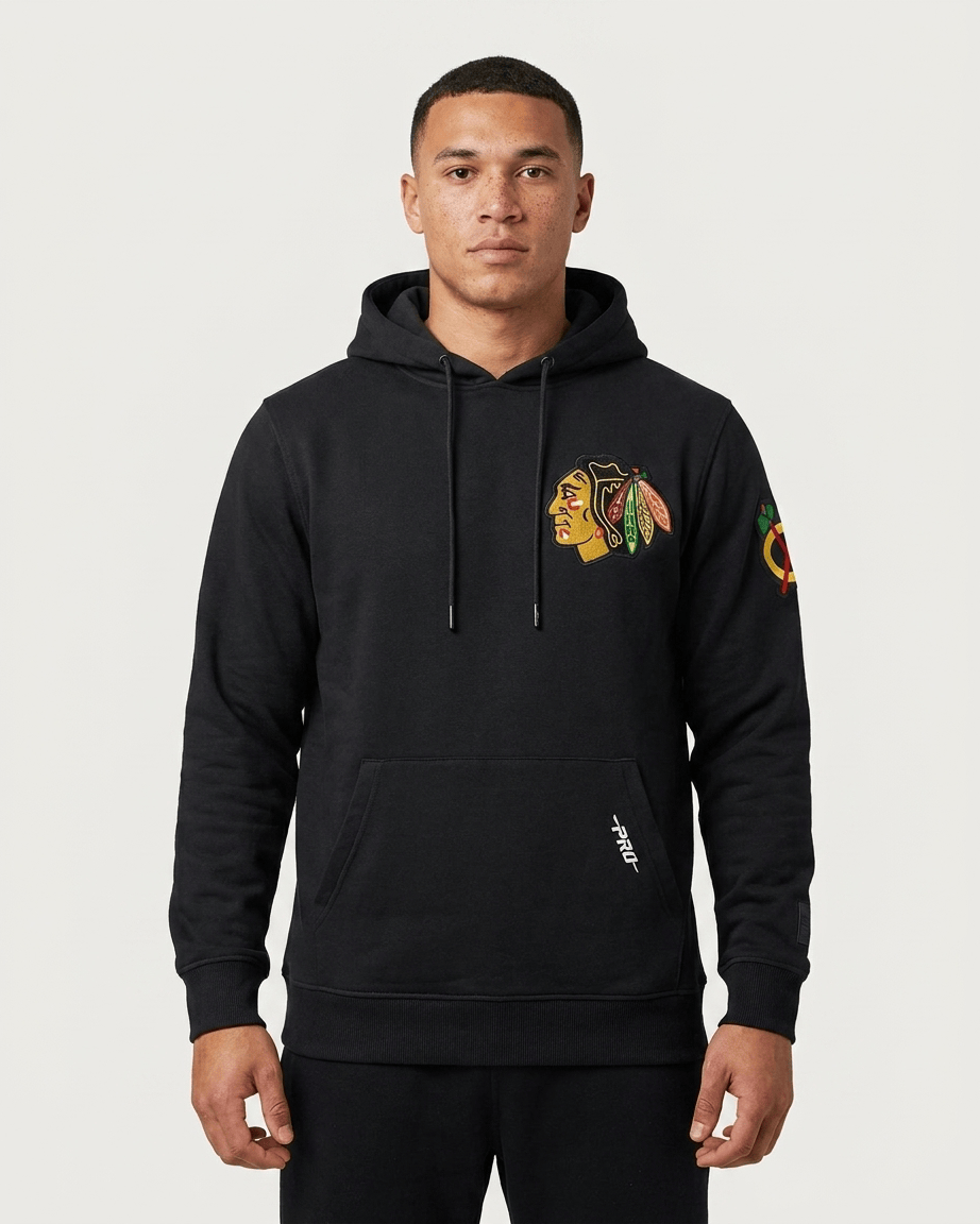 Pro Standard Jumpers Chicago Blackhawks Pro Standard NHL Team Chenille Flex Hoodie Jumper - Black