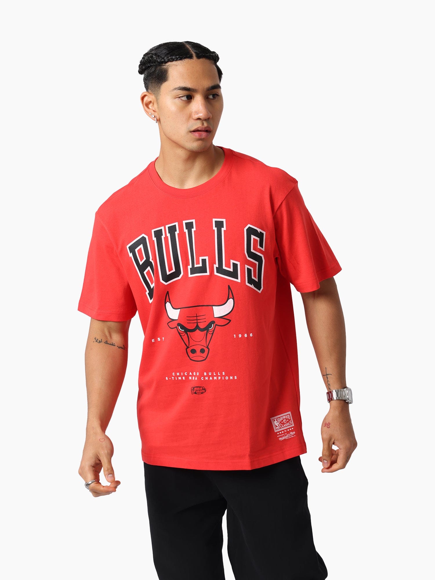 Mitchell And Ness T-Shirts Chicago Bulls Mitchell & Ness NBA 6 x Champs Vintage T-Shirt - Red