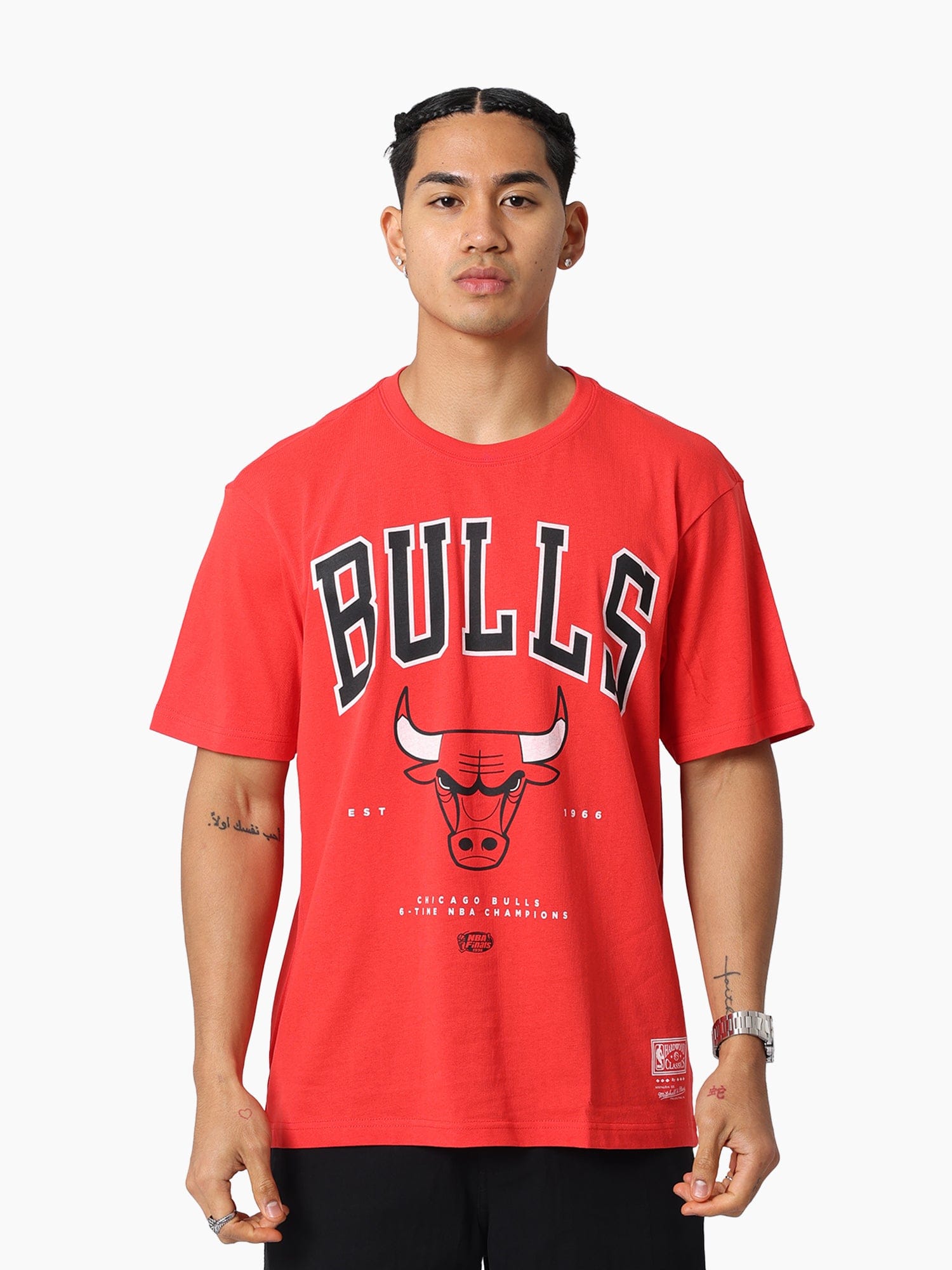 Mitchell And Ness T-Shirts Chicago Bulls Mitchell & Ness NBA 6 x Champs Vintage T-Shirt - Red