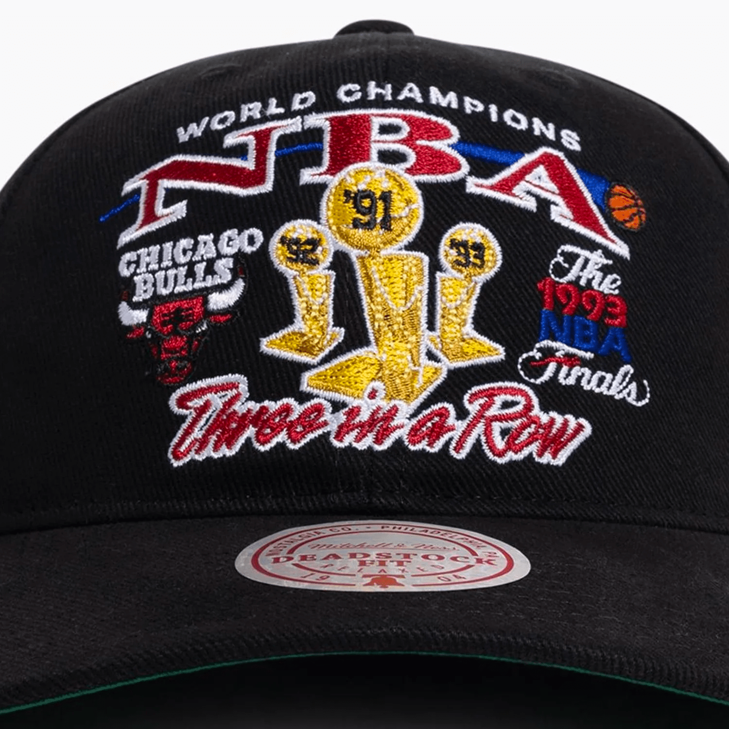 Mitchell And Ness Caps Chicago Bulls Mitchell & Ness NBA 93 Finals Deadstock Snapback Hat - Black