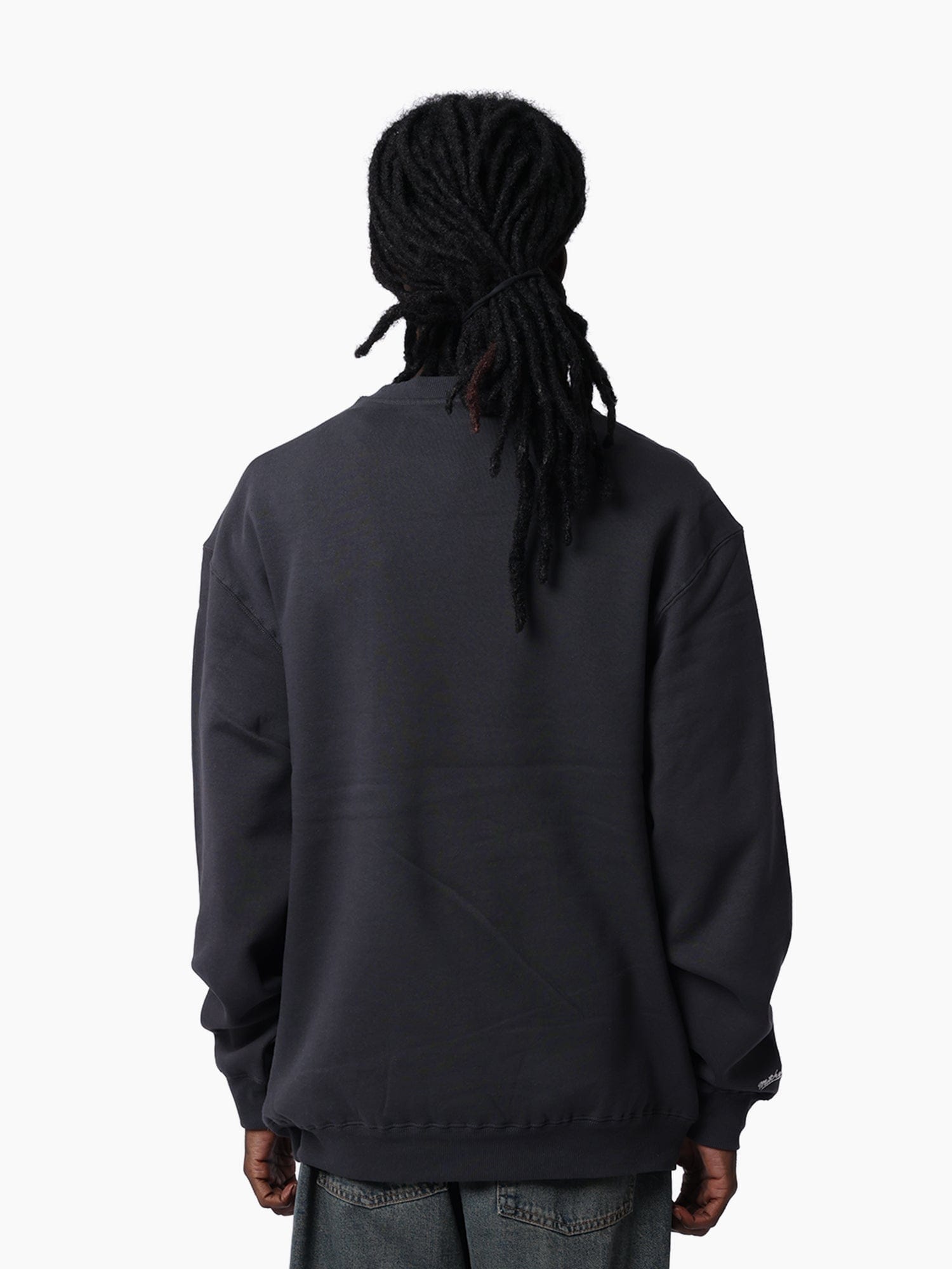 Mitchell And Ness Jumpers Chicago Bulls Mitchell & Ness NBA 96 Champs Vintage Crew Jumper - Washed Black