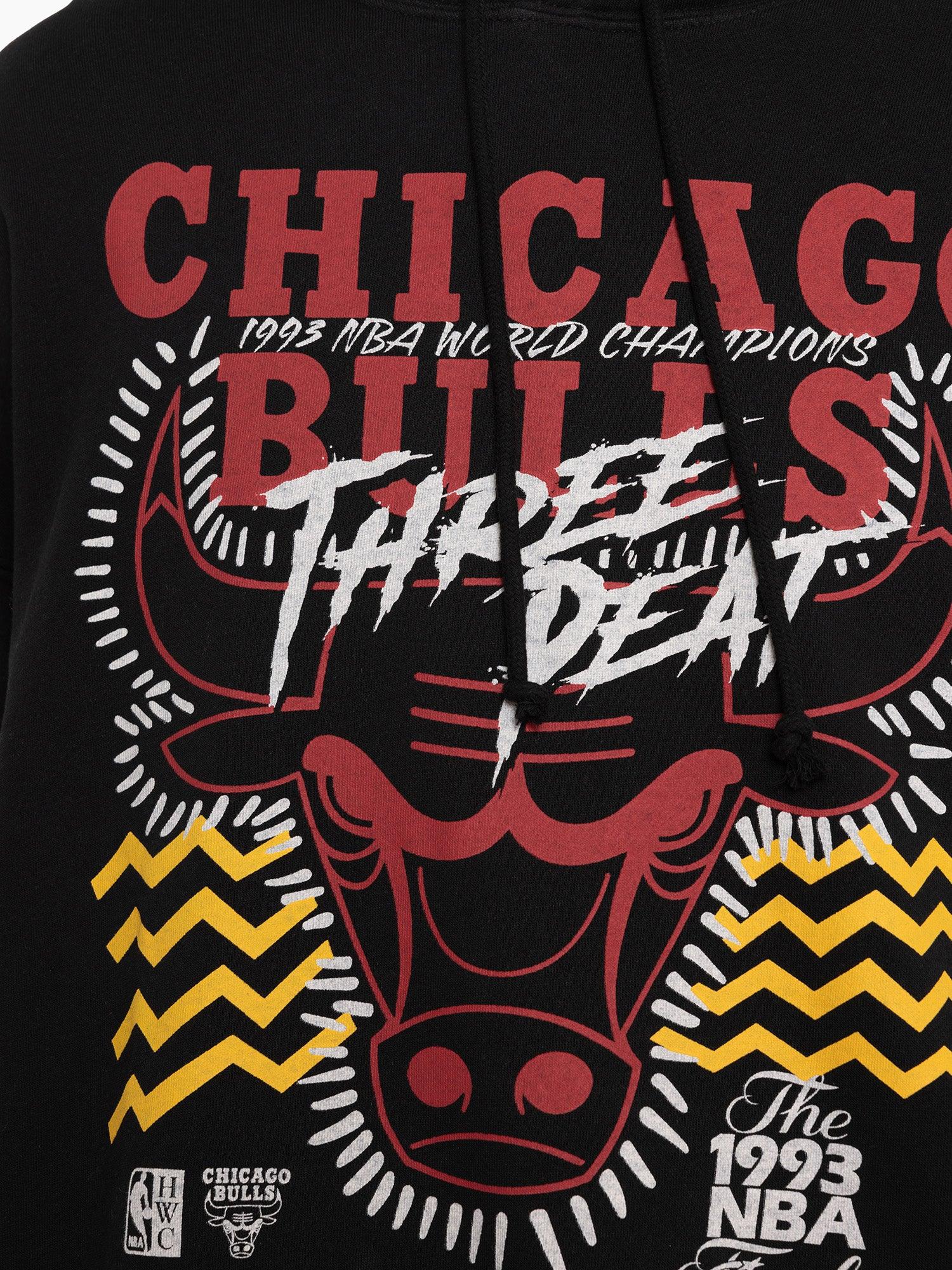 Mitchell And Ness Jumpers Chicago Bulls Mitchell & Ness NBA Accolades Vintage Hoodie Jumper - Faded Black